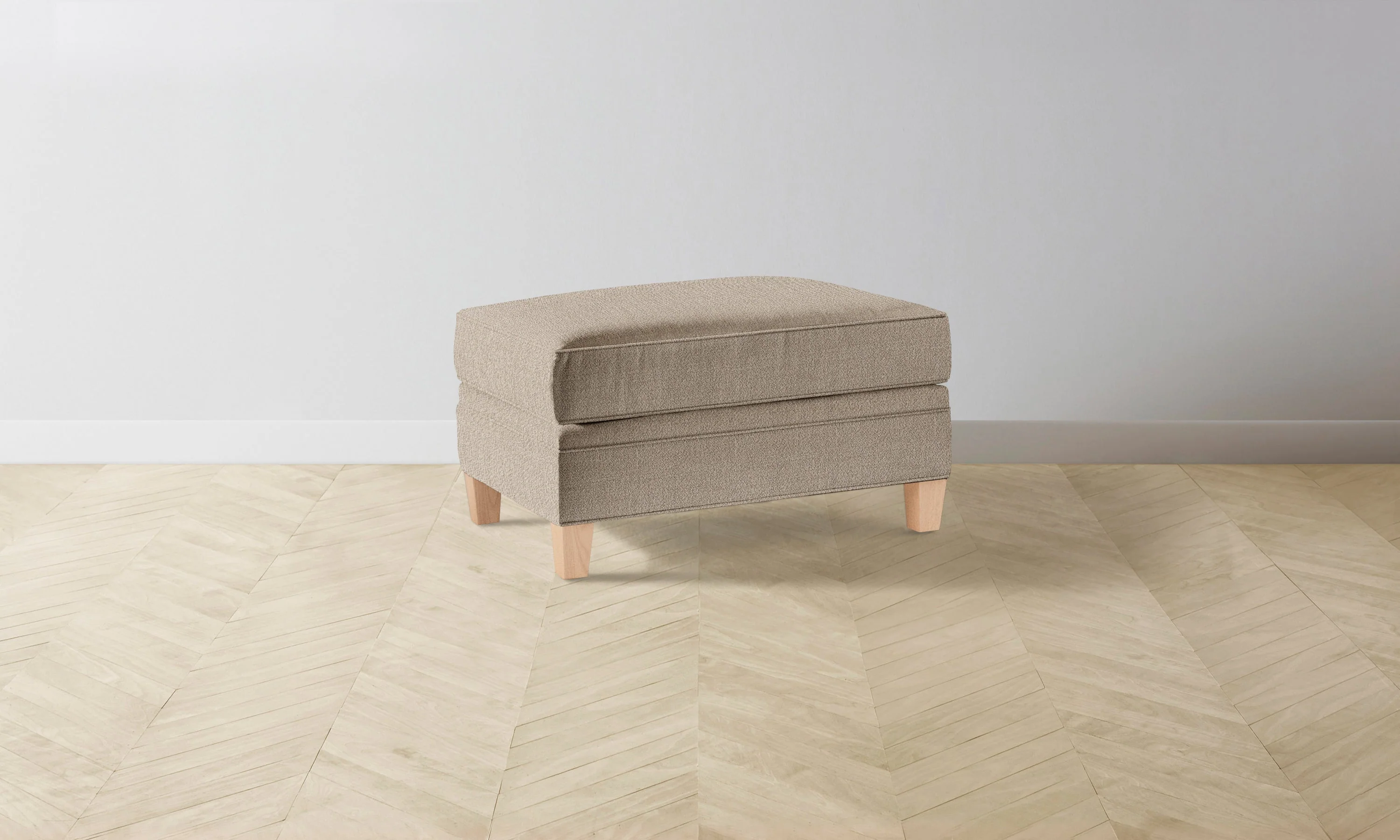 The Carmine Ottoman - Performance Textural Weave Earthen