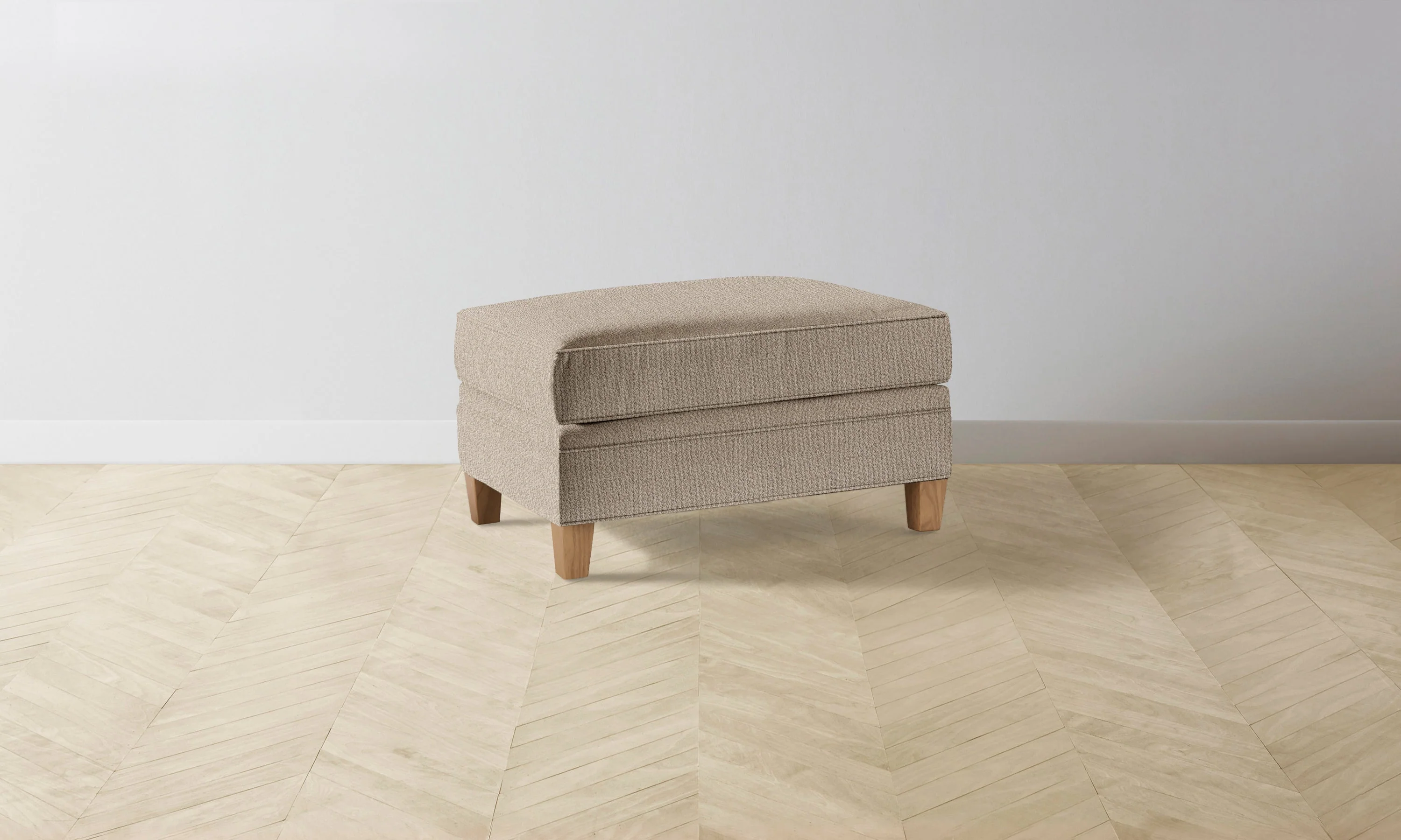 The Carmine Ottoman - Performance Textural Weave Earthen - Image 2