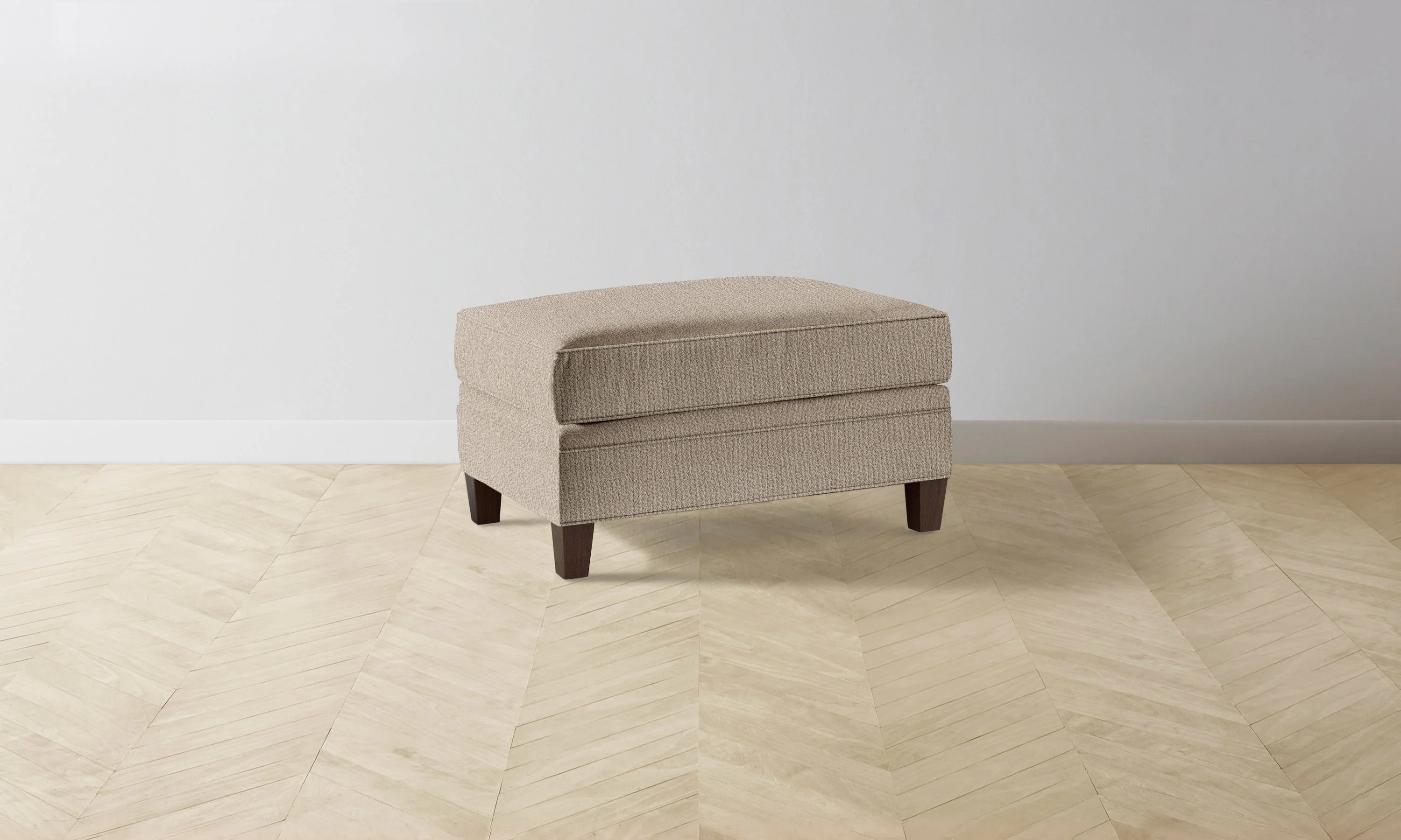 The Carmine Ottoman - Performance Textural Weave Earthen - Image 3