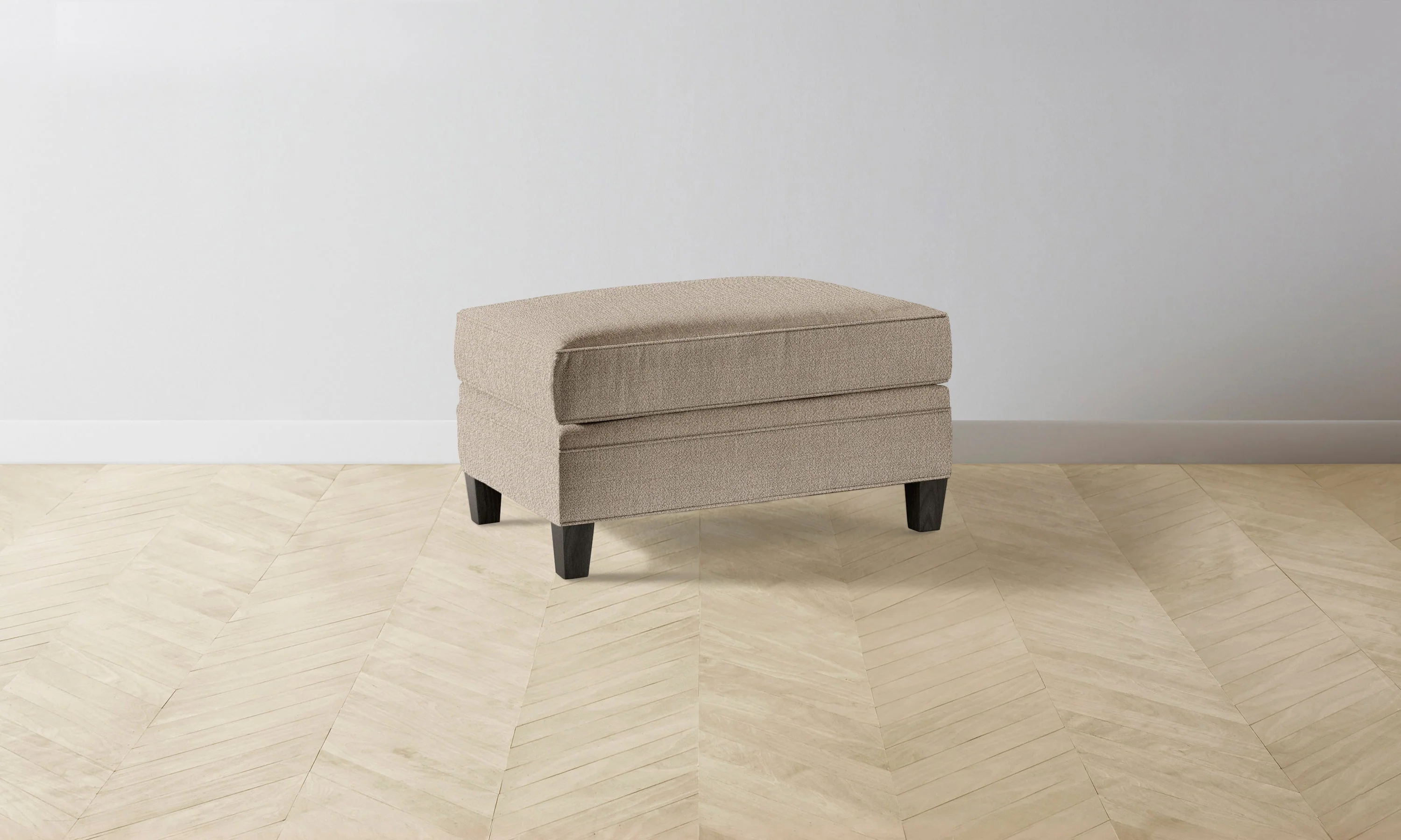 The Carmine Ottoman - Performance Textural Weave Earthen - Image 4