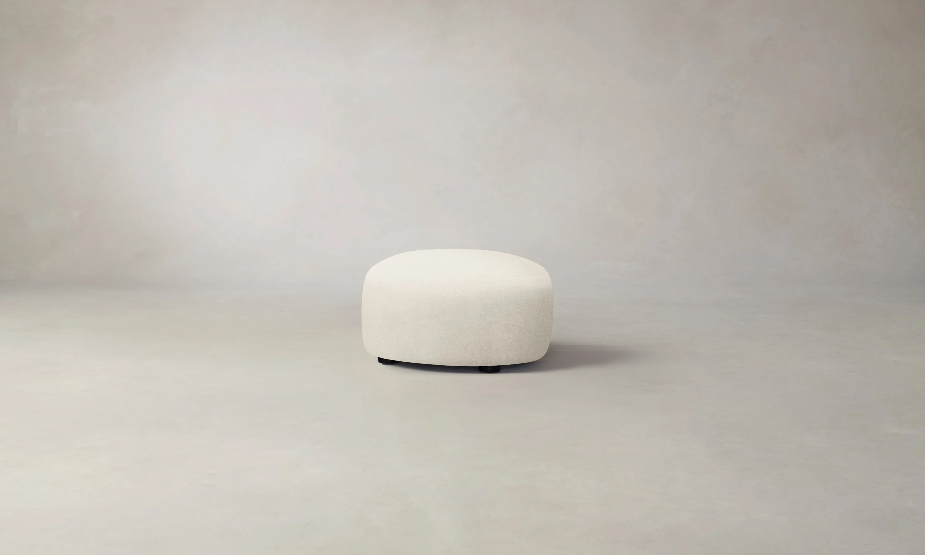The Chelsea Ottoman - Marled Alpaca Velvet Porcelain