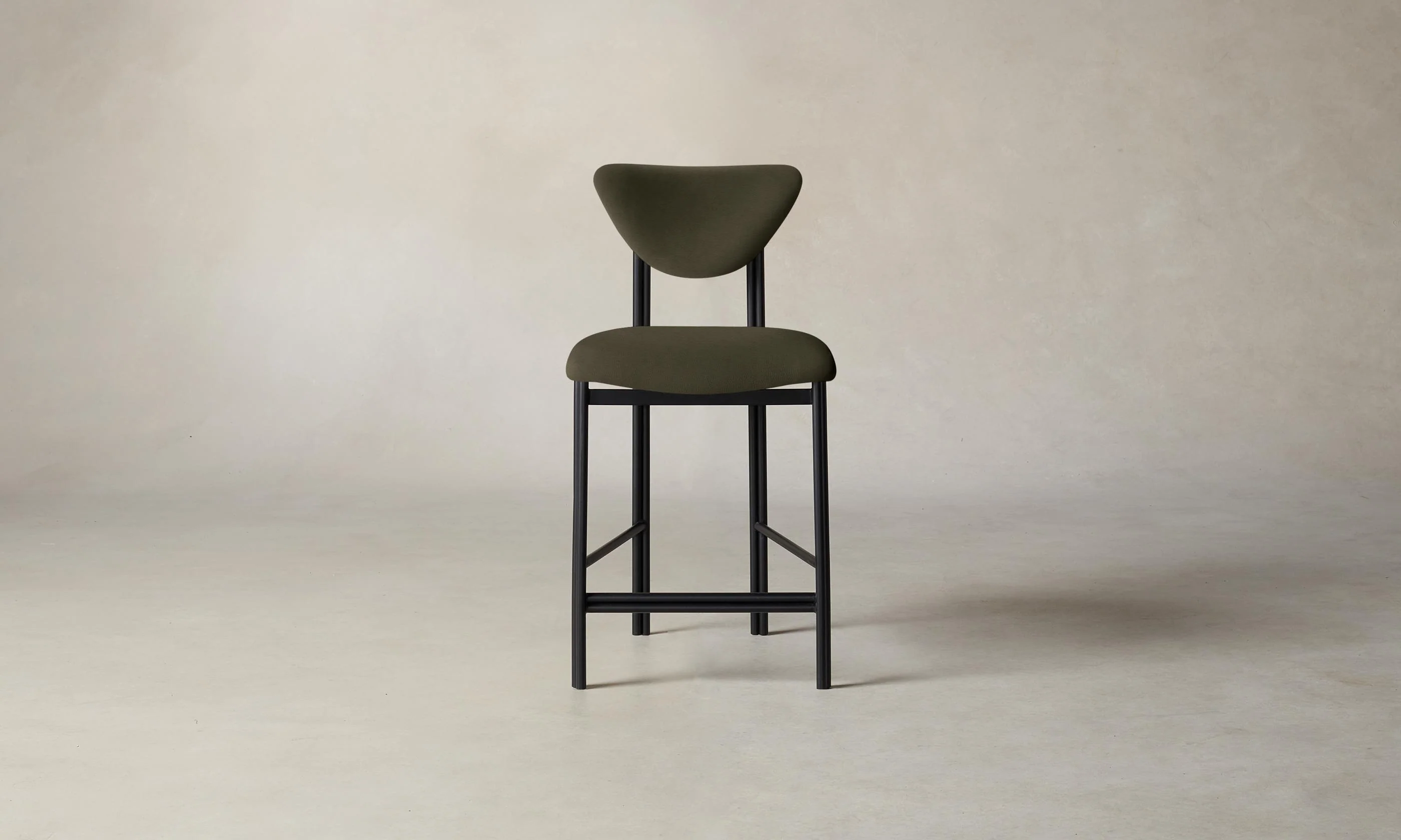 The Cooper Counter Stool - Pebbled Leather Truffle