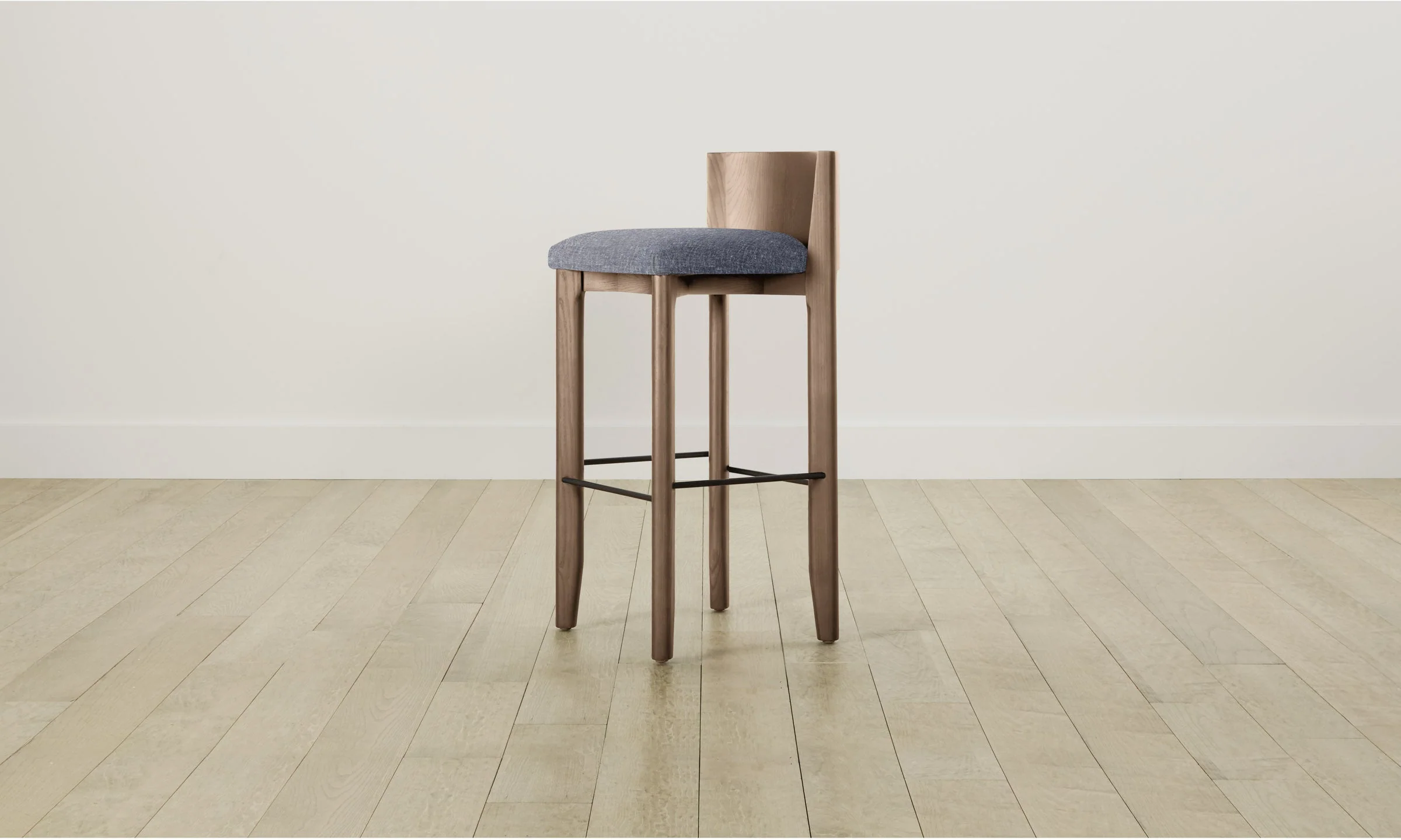 The Delancey Bar & Counter Stool - Heritage Belgian Linen Lake - Image 3