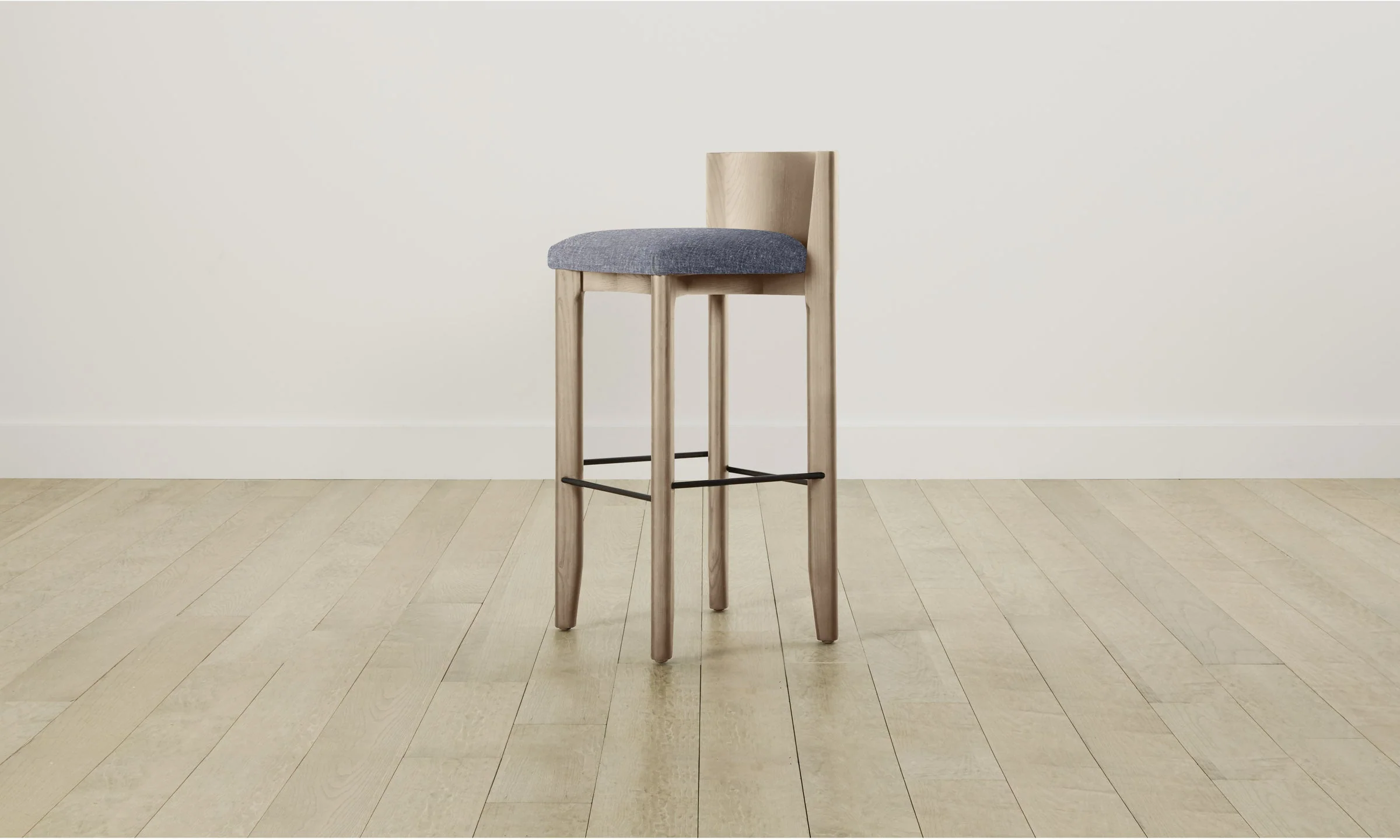 The Delancey Bar & Counter Stool - Heritage Belgian Linen Lake - Image 5