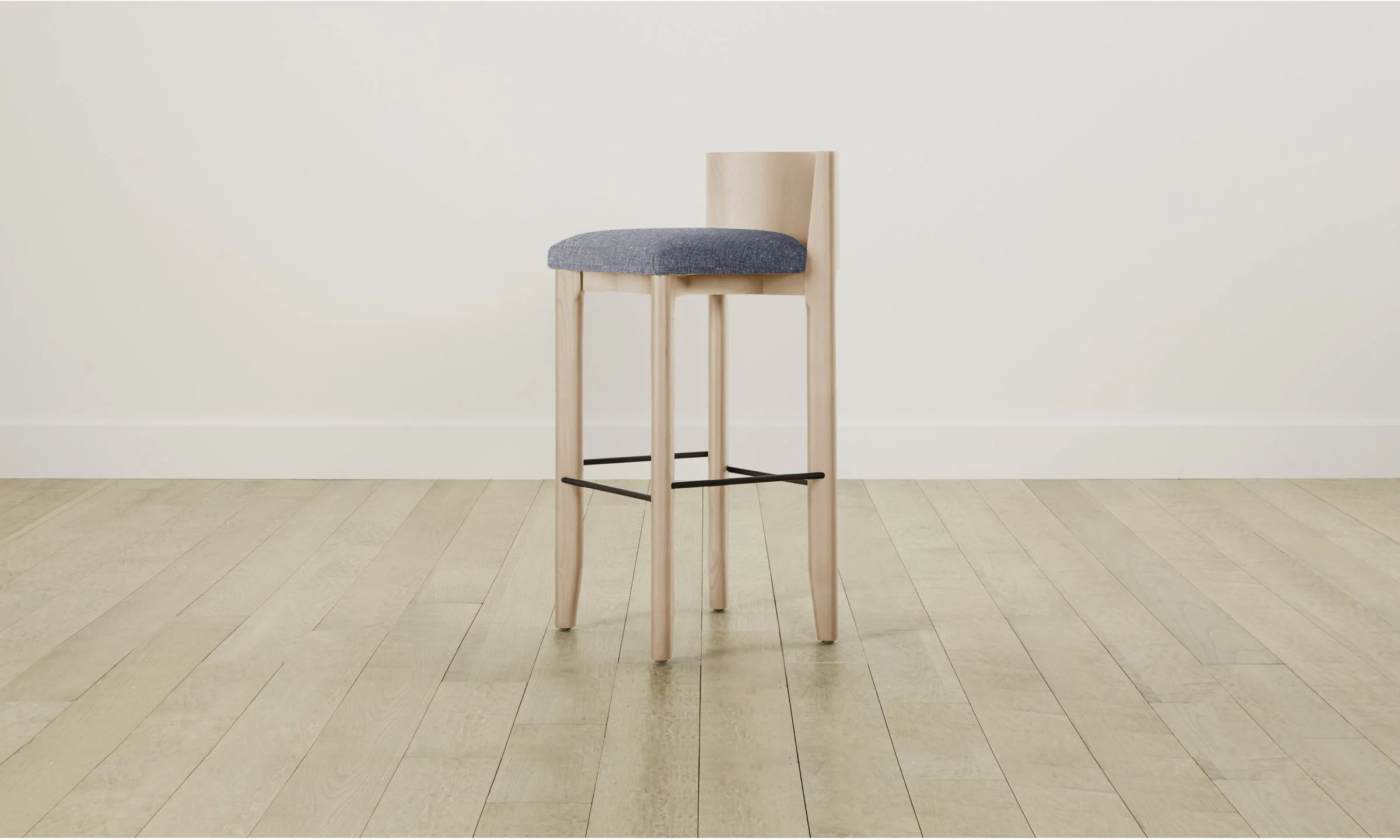 The Delancey Bar & Counter Stool - Heritage Belgian Linen Lake - Image 6