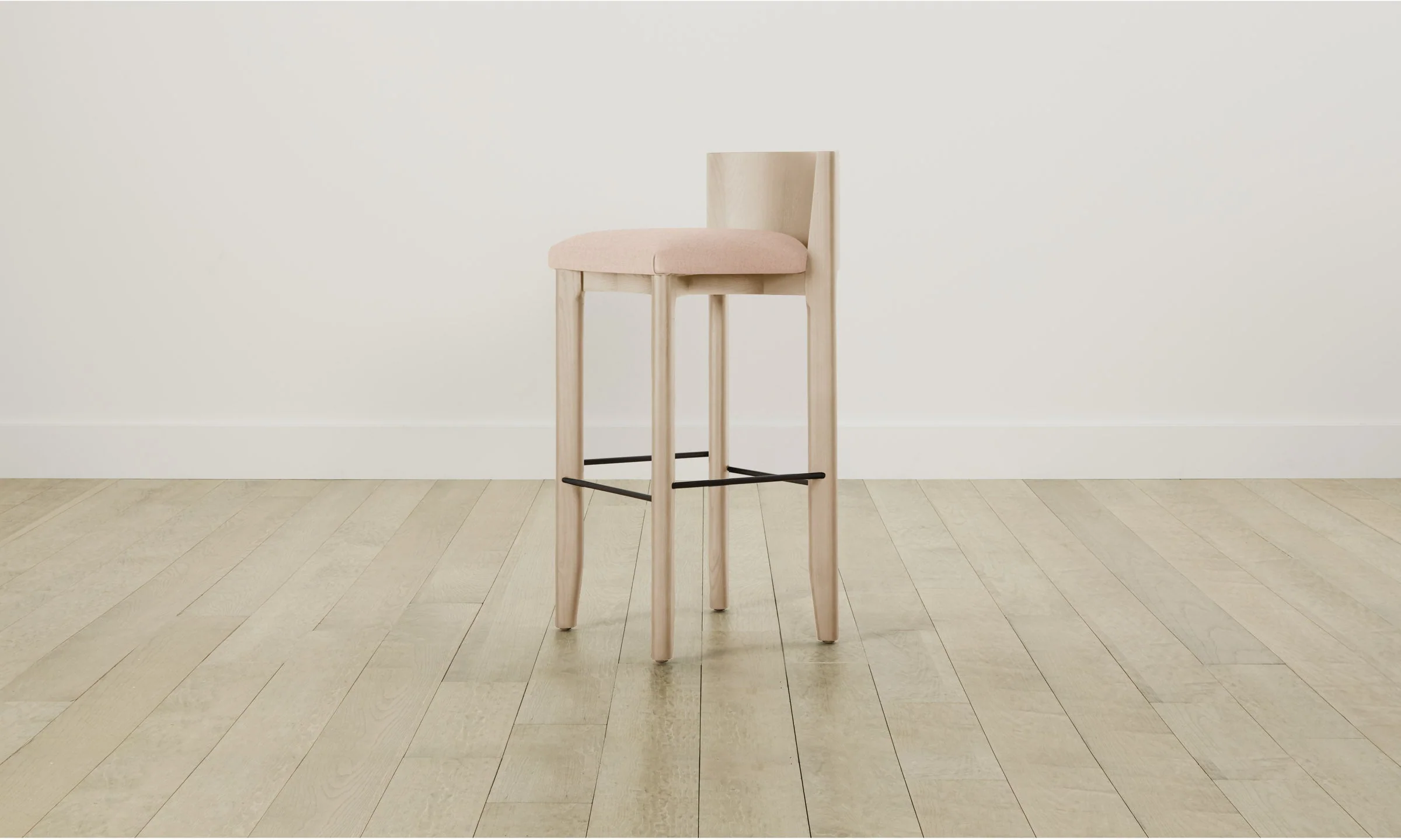 The Delancey Bar & Counter Stool - Heritage Belgian Linen Petal - Image 6