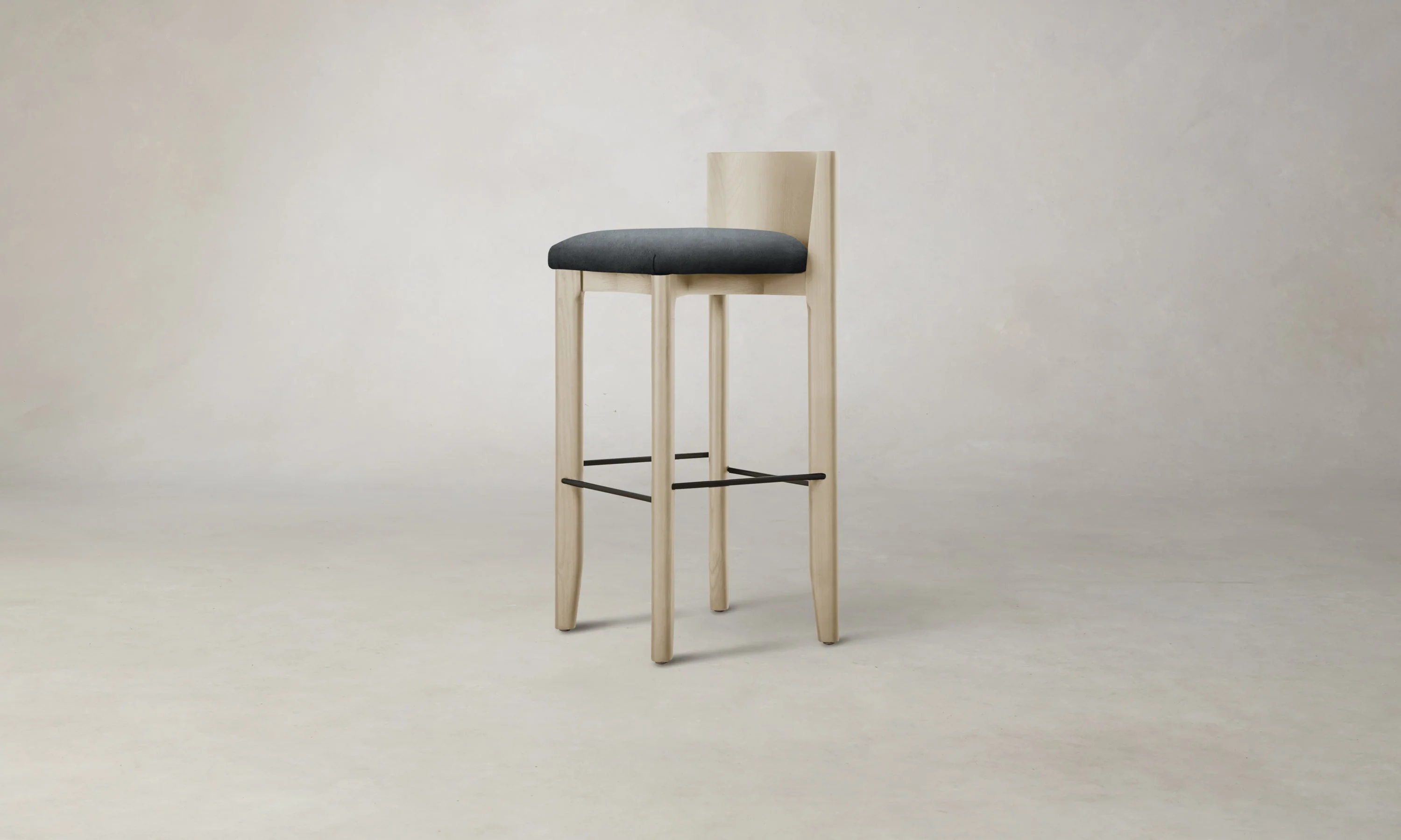 The Delancey Bar & Counter Stool - Marled Alpaca Velvet Basalt - Image 6
