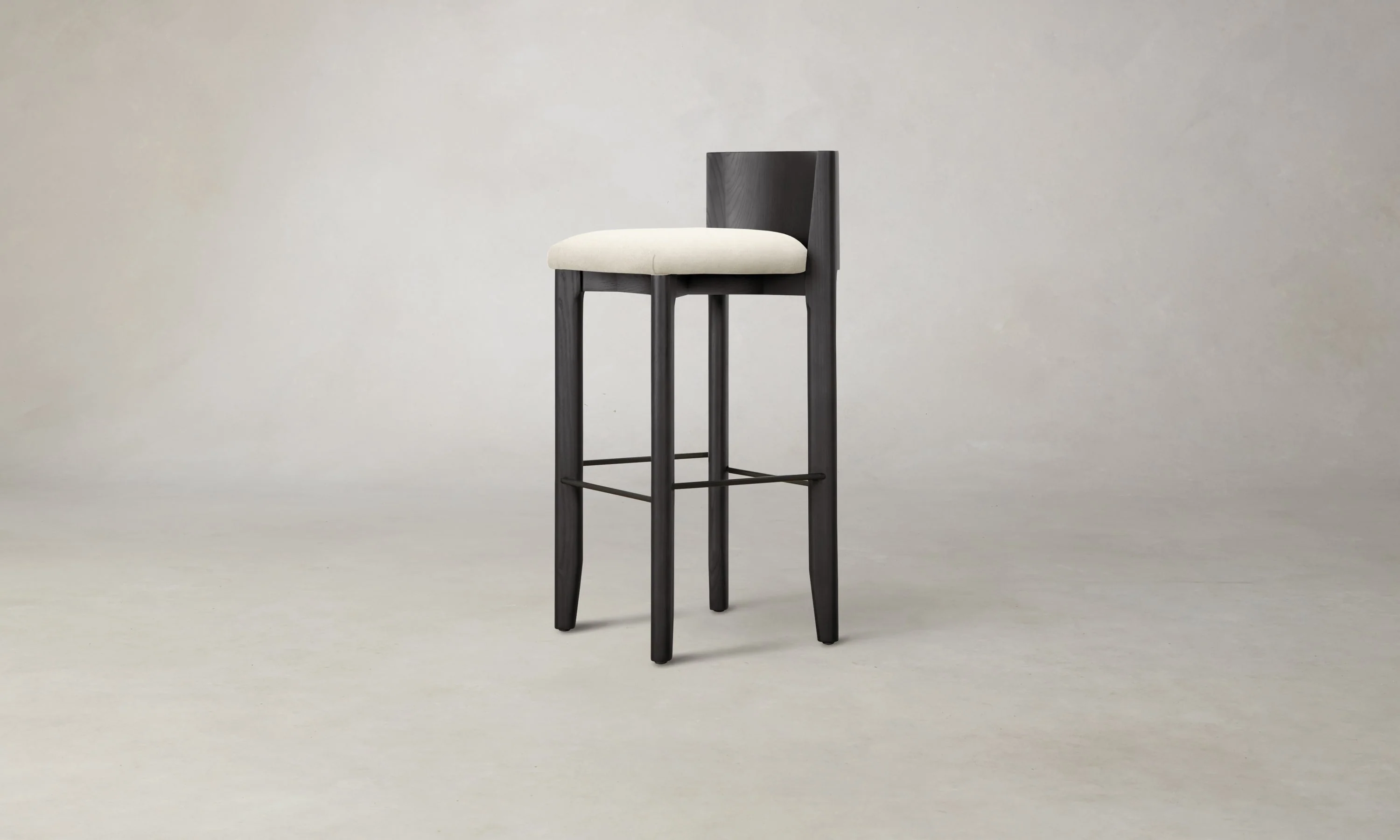 The Delancey Bar & Counter Stool - Marled Alpaca Velvet Porcelain