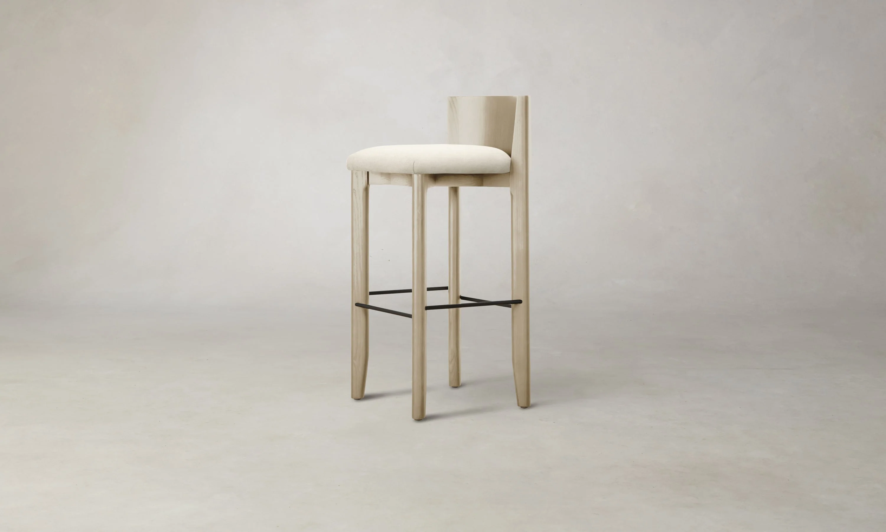 The Delancey Bar & Counter Stool - Marled Alpaca Velvet Porcelain - Image 2