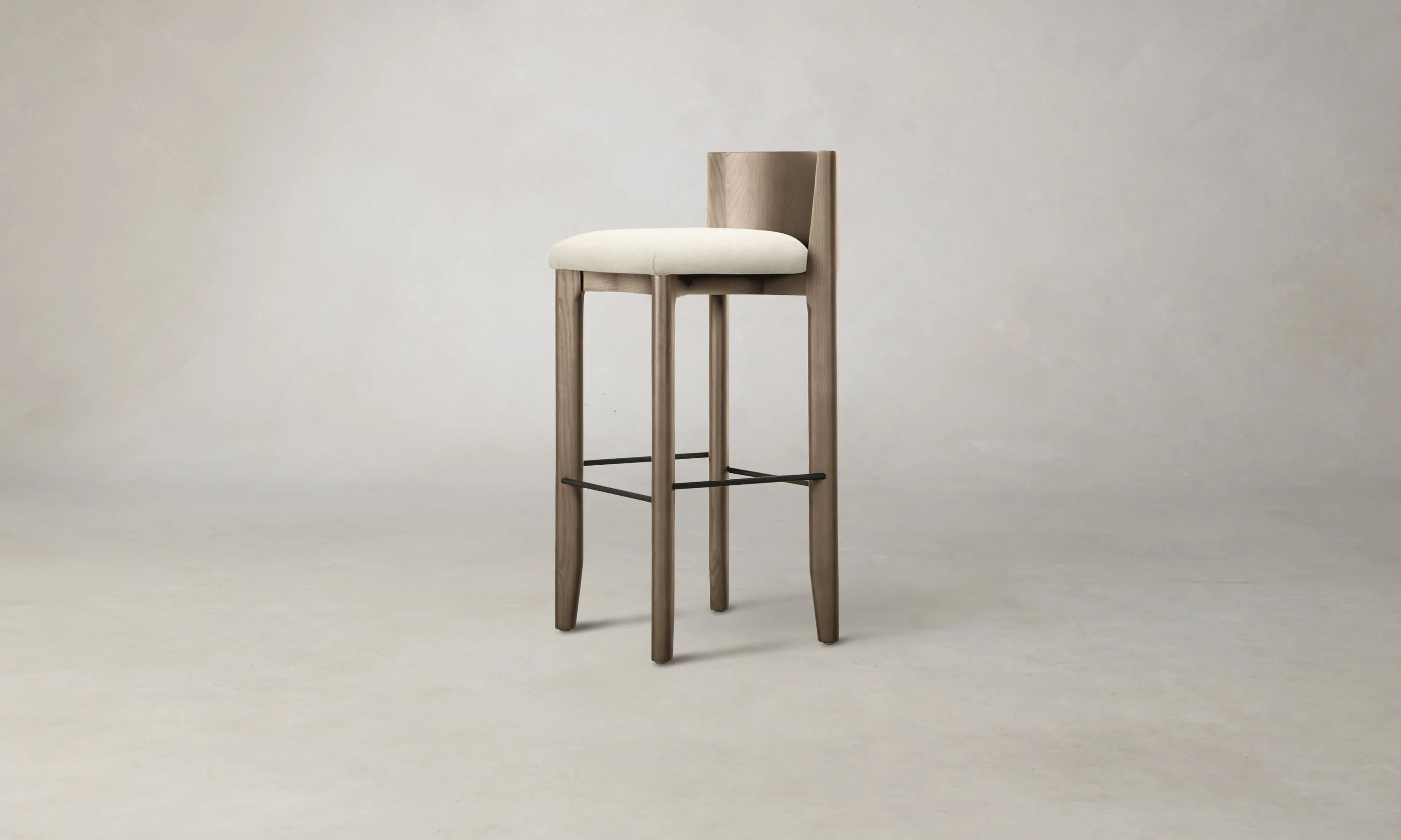 The Delancey Bar & Counter Stool - Marled Alpaca Velvet Porcelain - Image 3