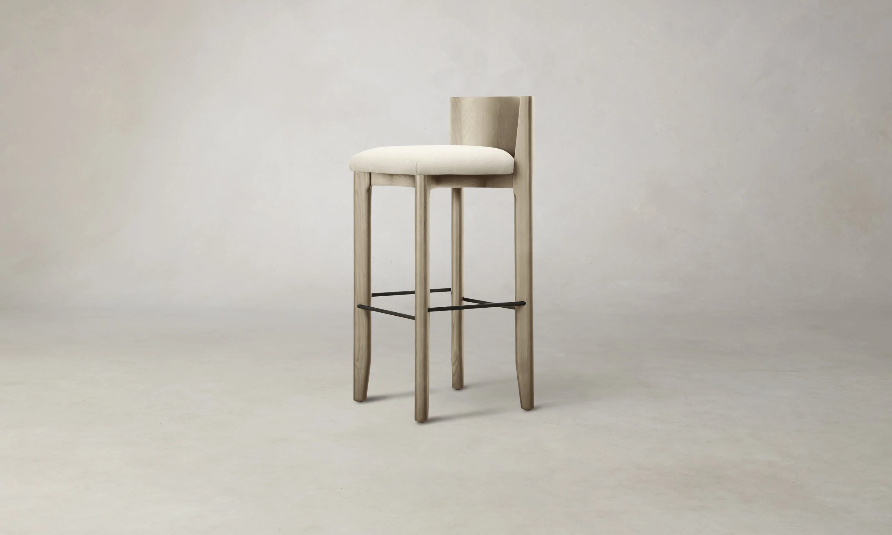 The Delancey Bar & Counter Stool - Marled Alpaca Velvet Porcelain - Image 5