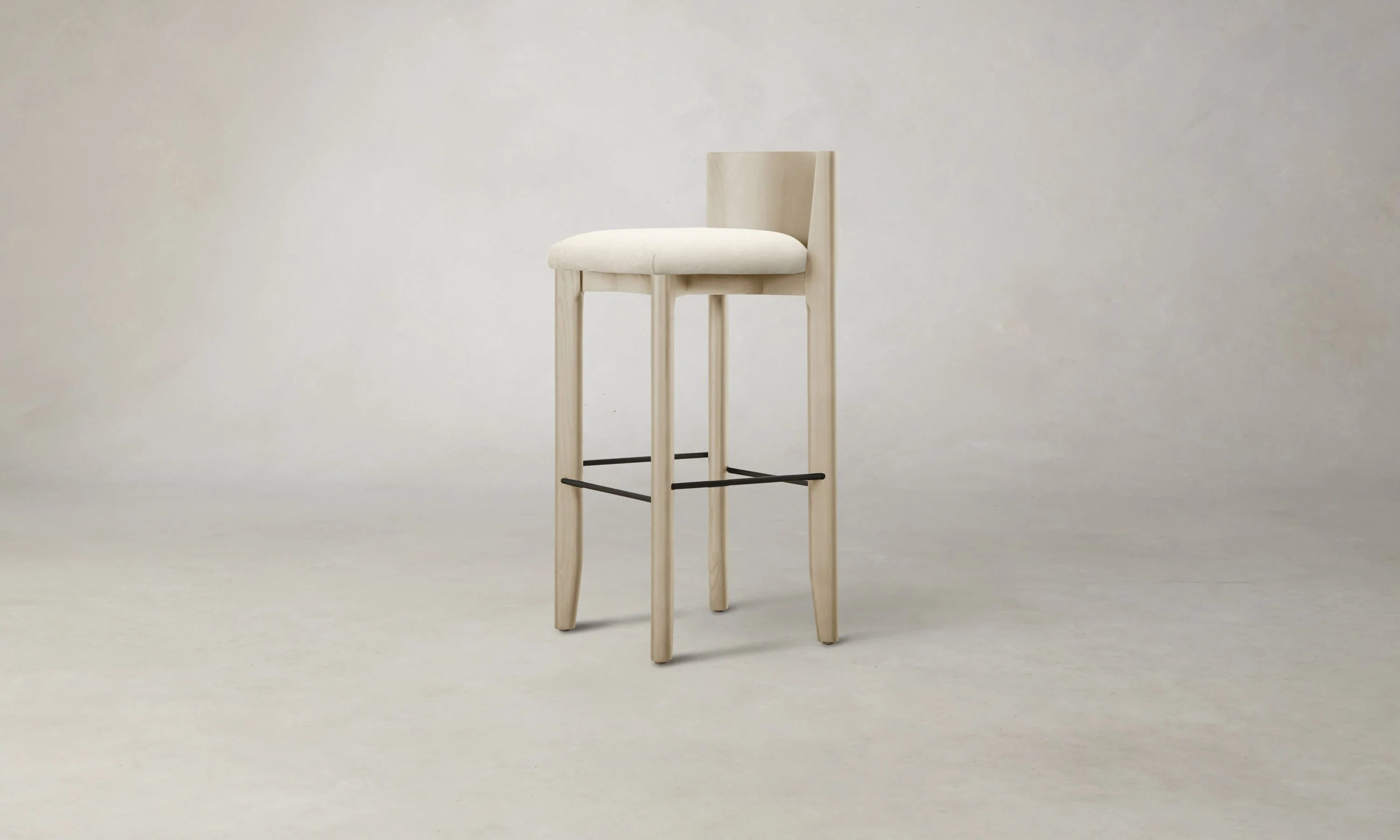 The Delancey Bar & Counter Stool - Marled Alpaca Velvet Porcelain - Image 6
