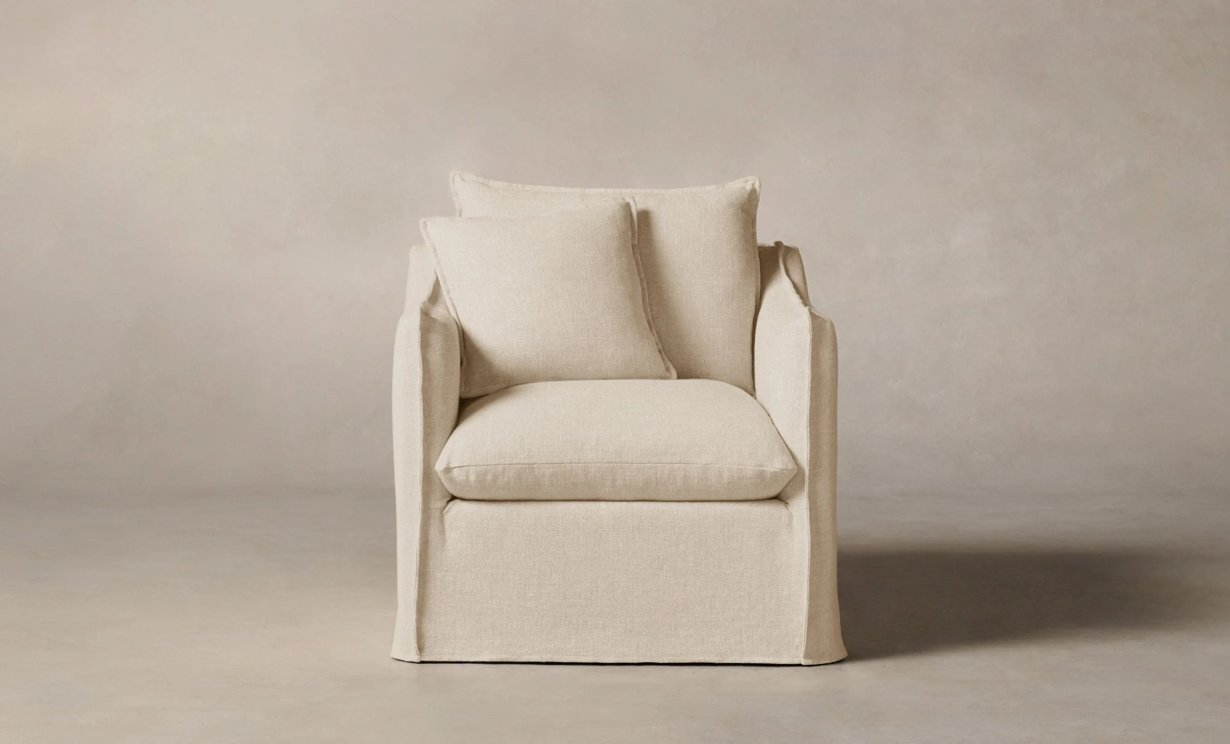 The Dune Swivel Chair - Heritage Belgian Linen Husk