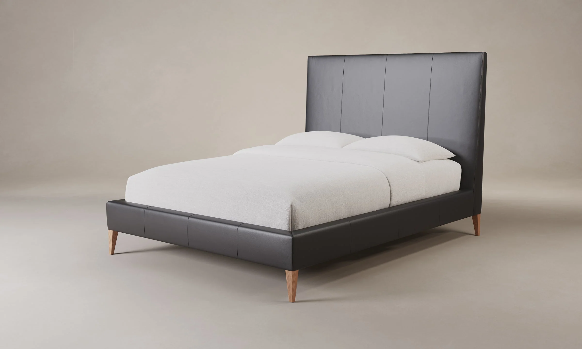 The Essex Bed - Costa Leather Jet - Image 5