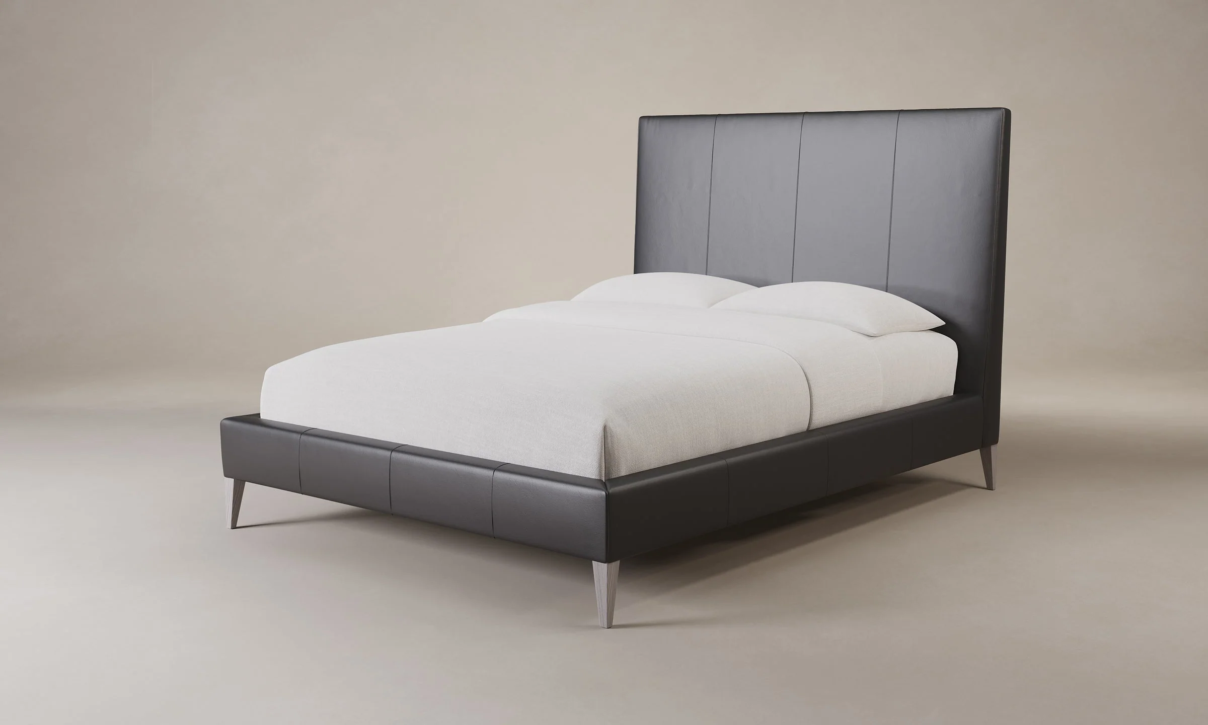 The Essex Bed - Costa Leather Jet - Image 6