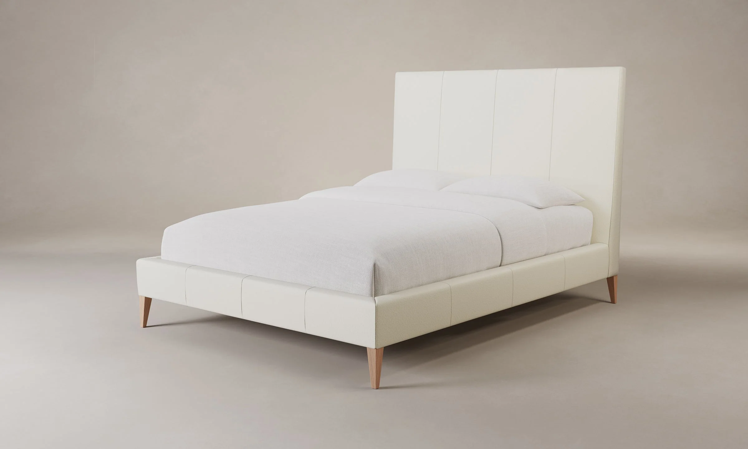The Essex Bed - Pebbled Leather Swan