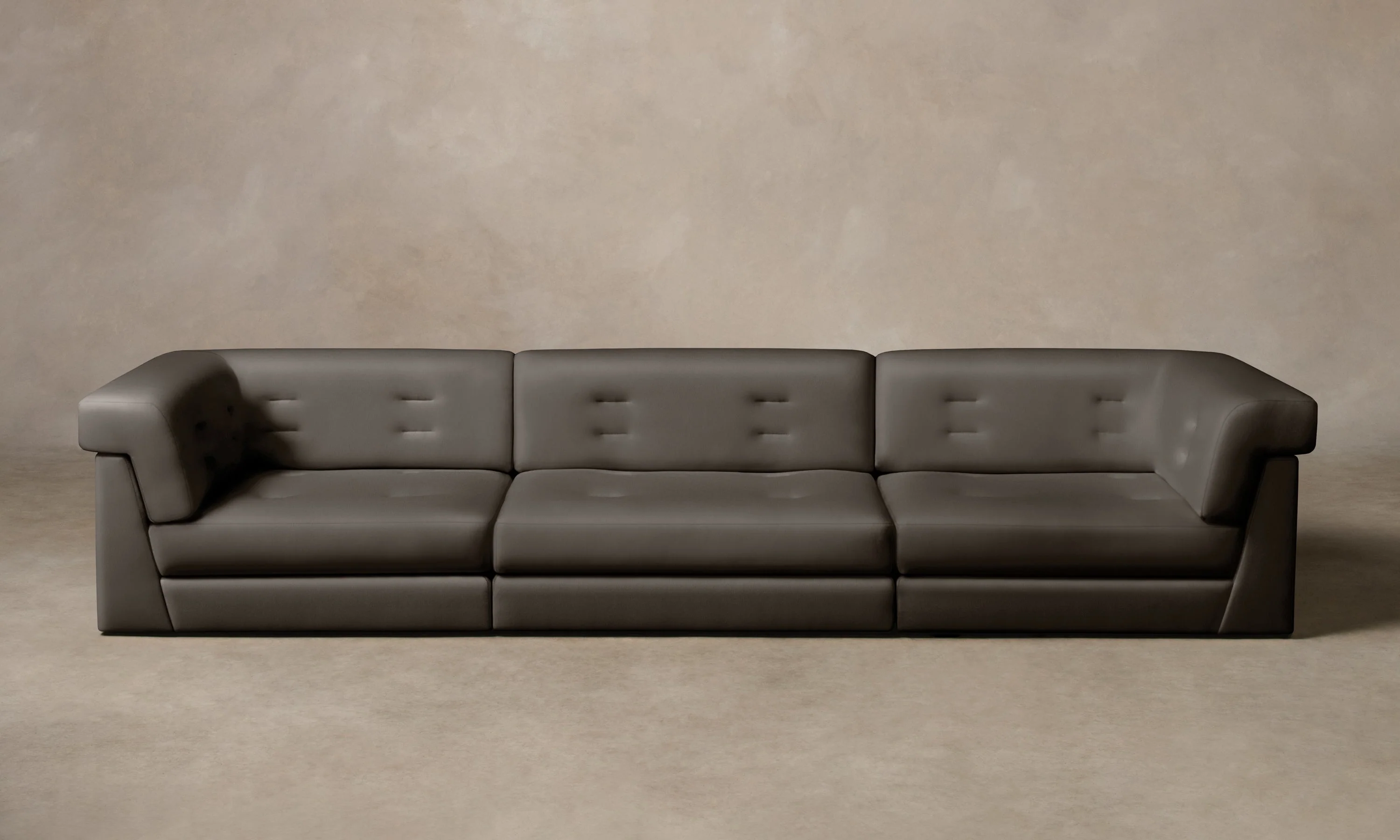 The Forma Modular Sofa - Pebbled Leather Ash