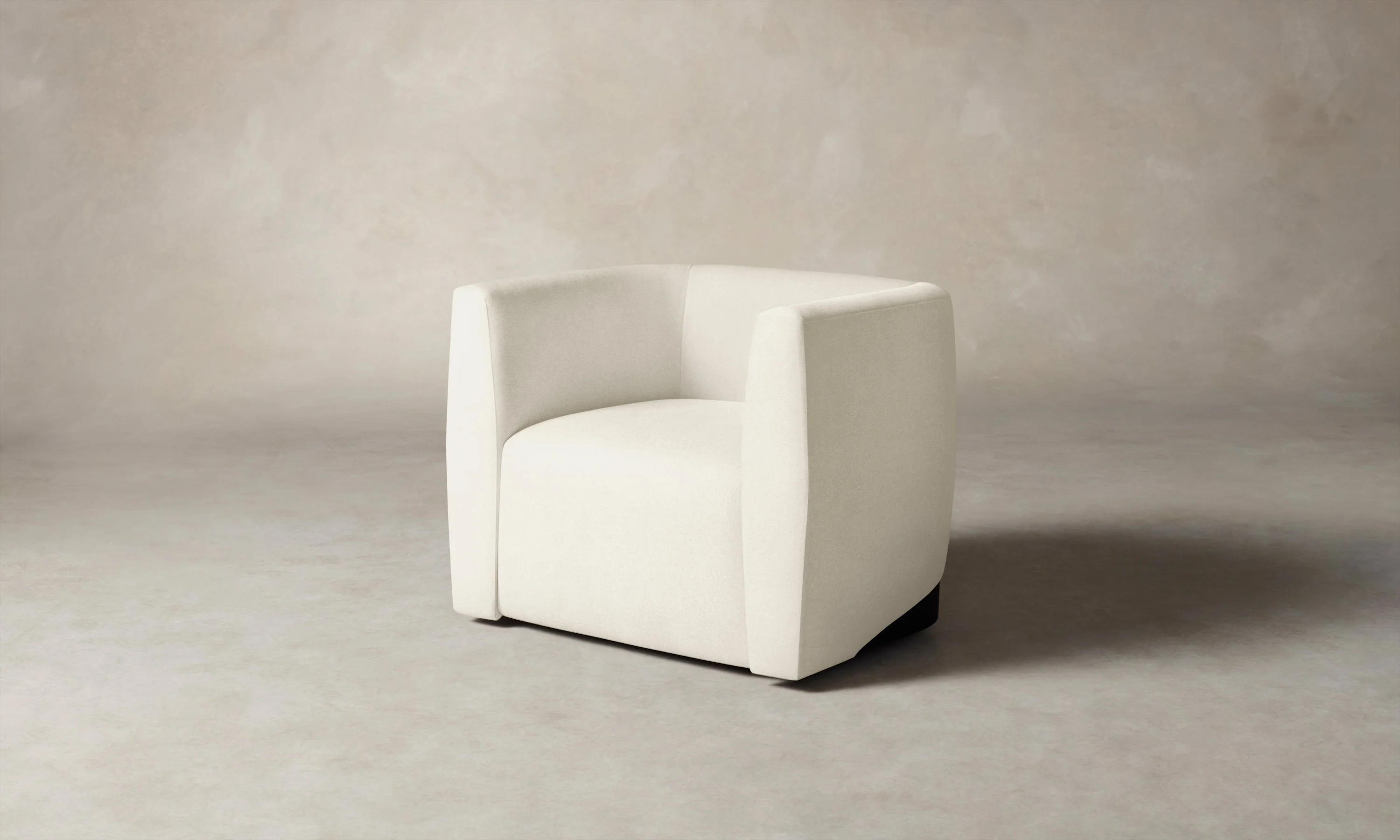 The Henri Swivel Chair - Marled Alpaca Velvet Porcelain
