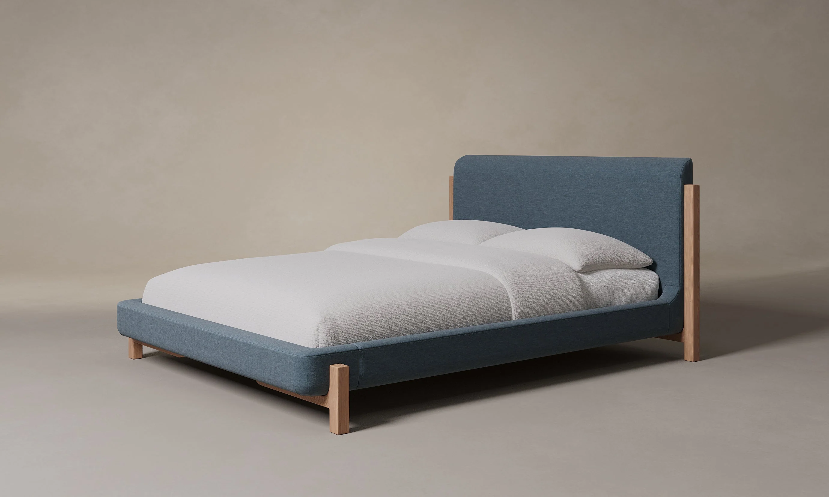 The Irene Bed - Mohair Slate Blue