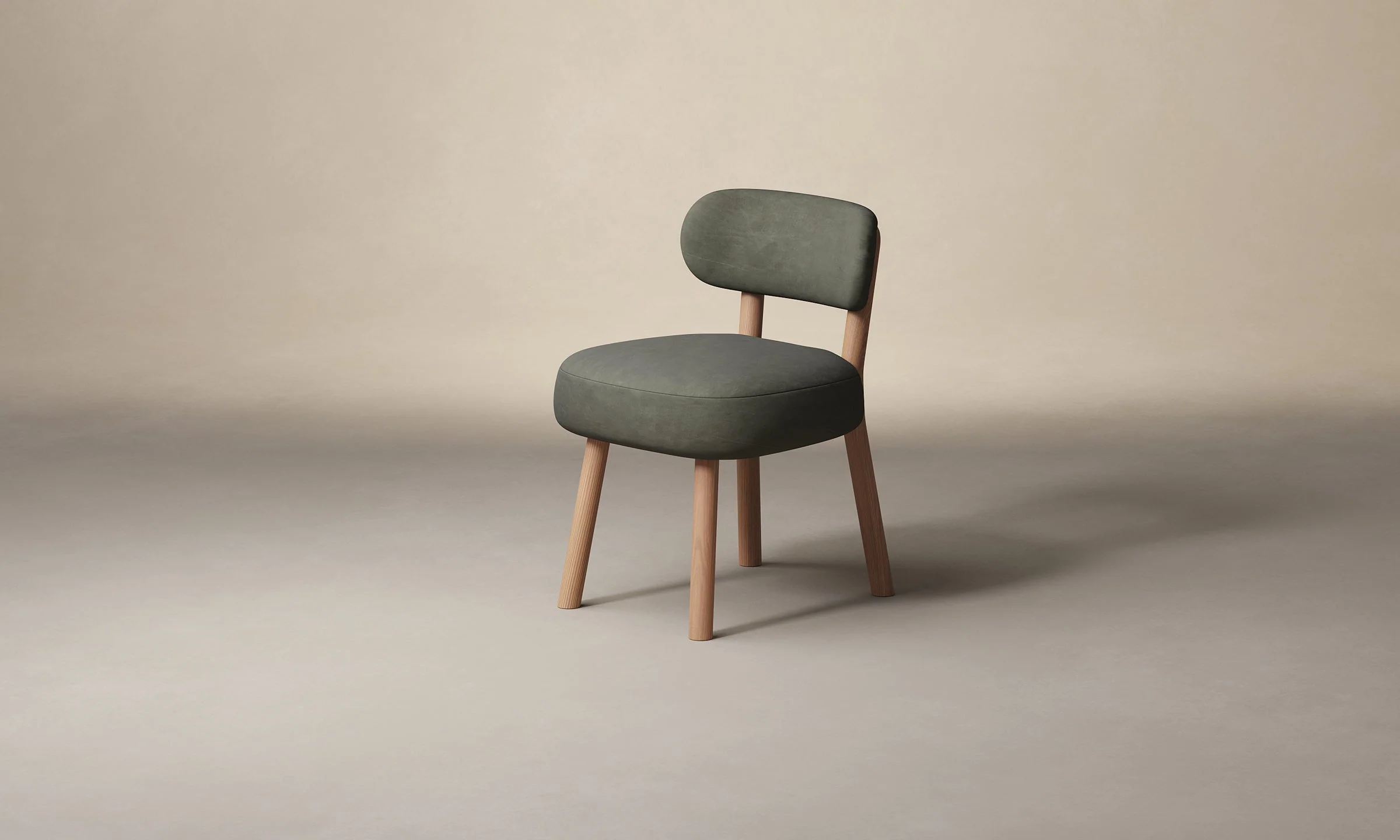 The Jane Dining Chair - Nubuck Leather Gravel