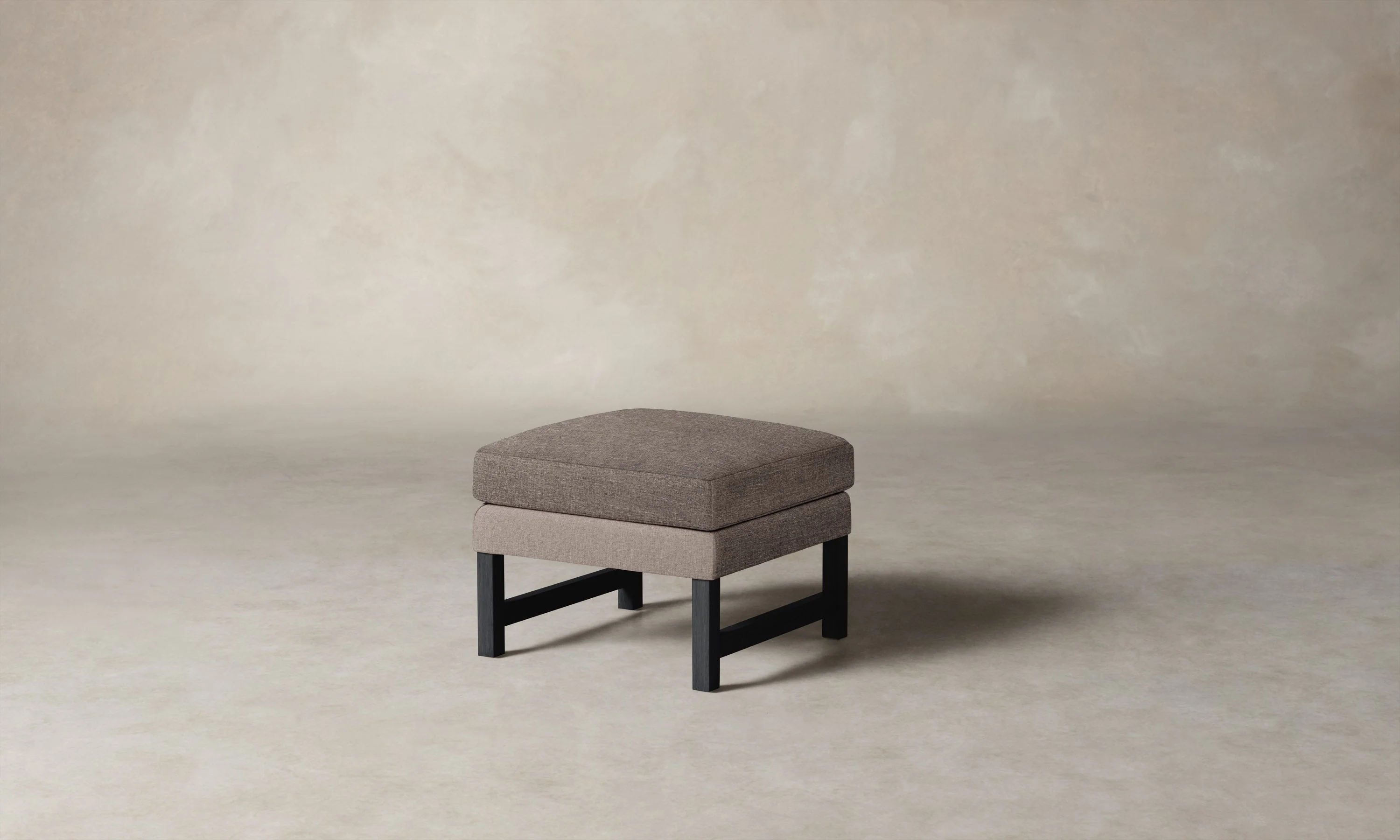 The Kaye Ottoman - Heritage Belgian Linen Carob