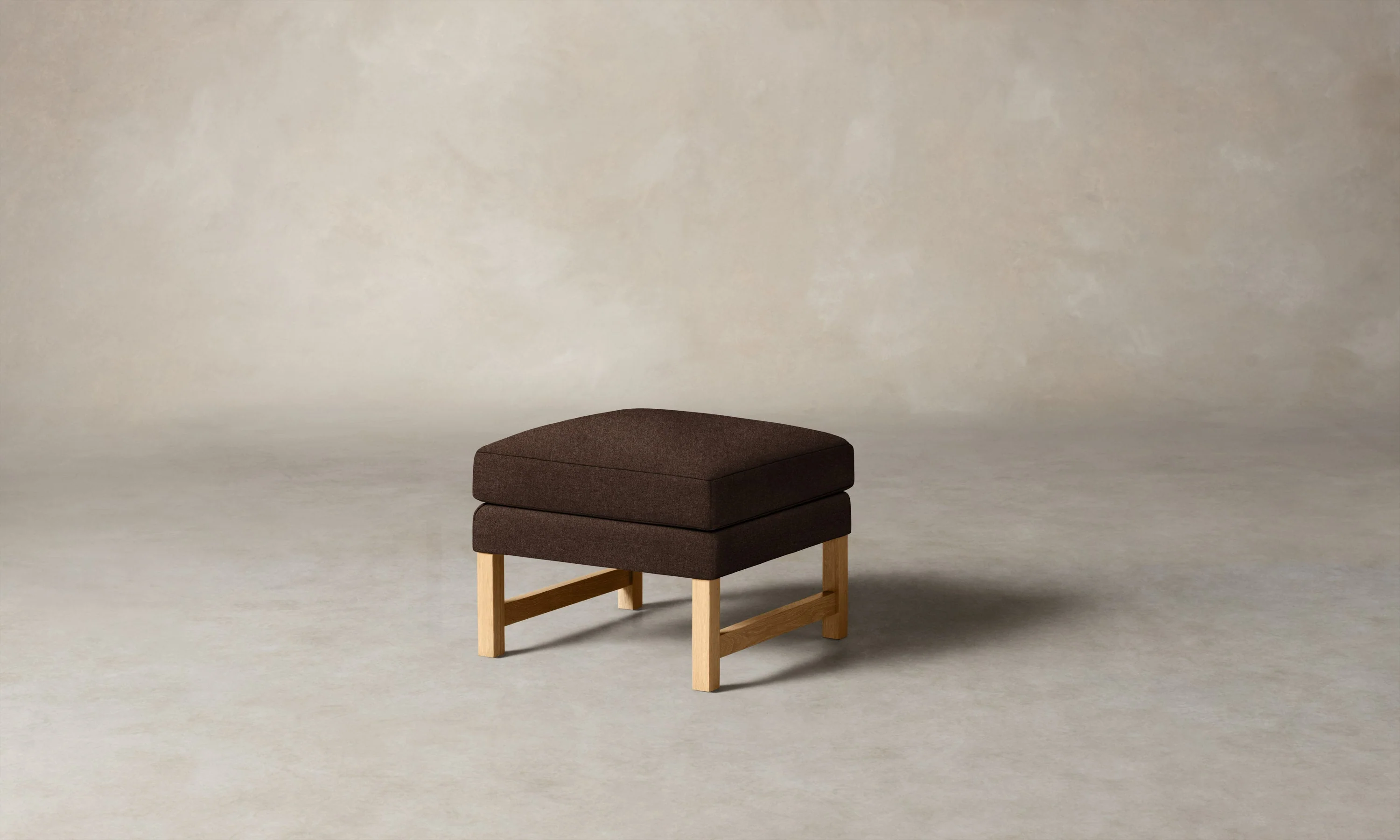 The Kaye Ottoman - Italian Brushed Wool Cocoa - Image 3
