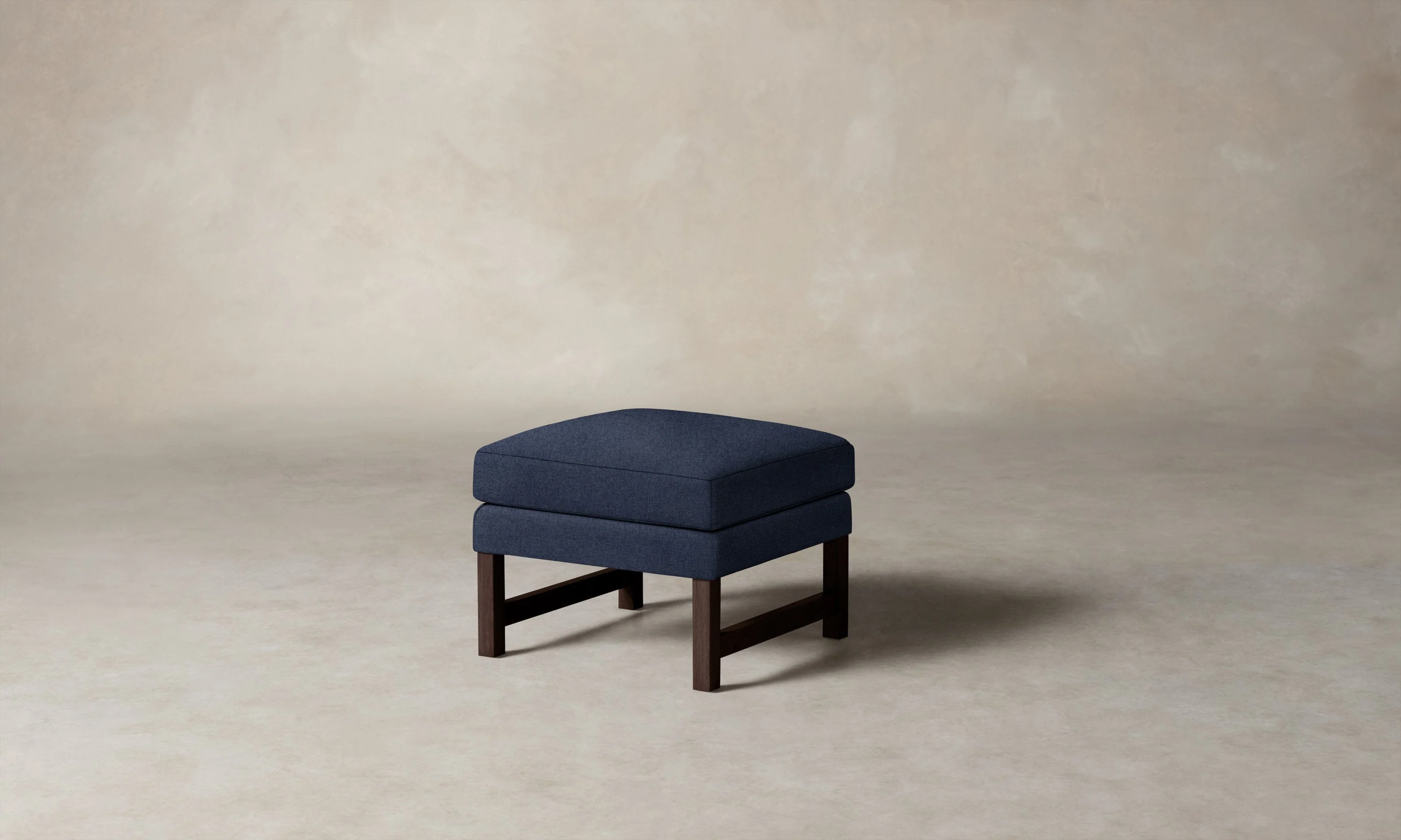 The Kaye Ottoman - Italian Brushed Wool Harbor - Image 2