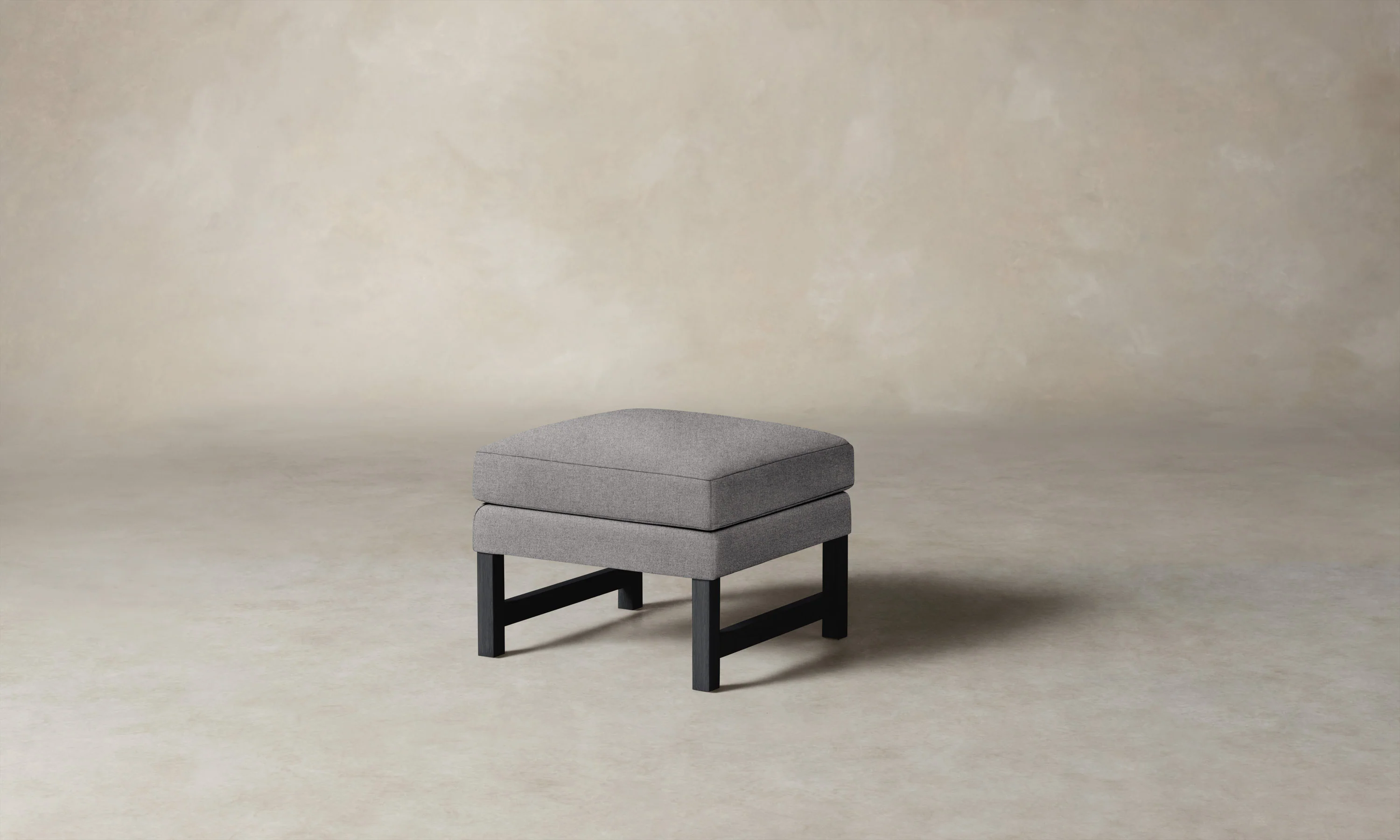 The Kaye Ottoman - Italian Brushed Wool Moon