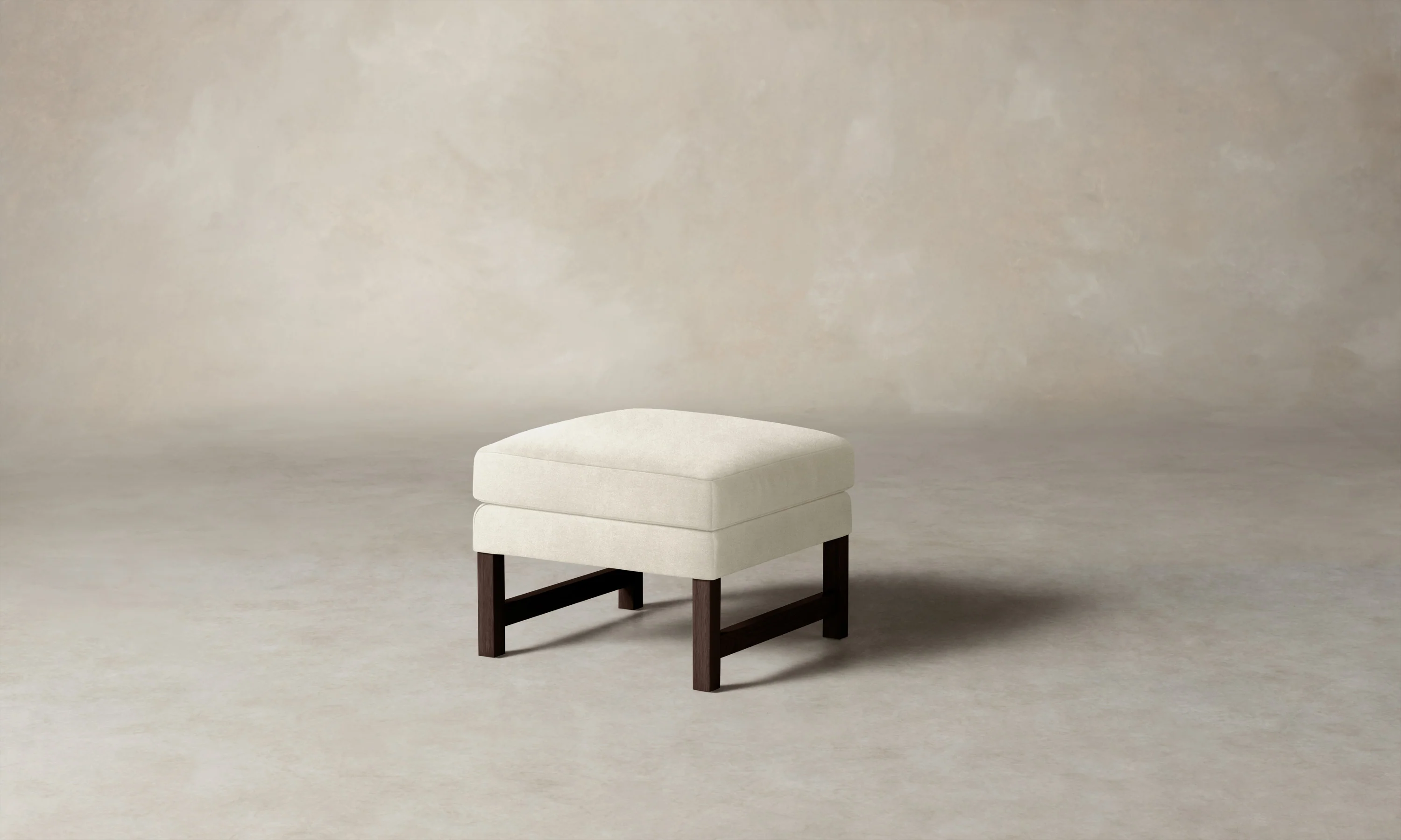 The Kaye Ottoman - Marled Alpaca Velvet Porcelain - Image 2