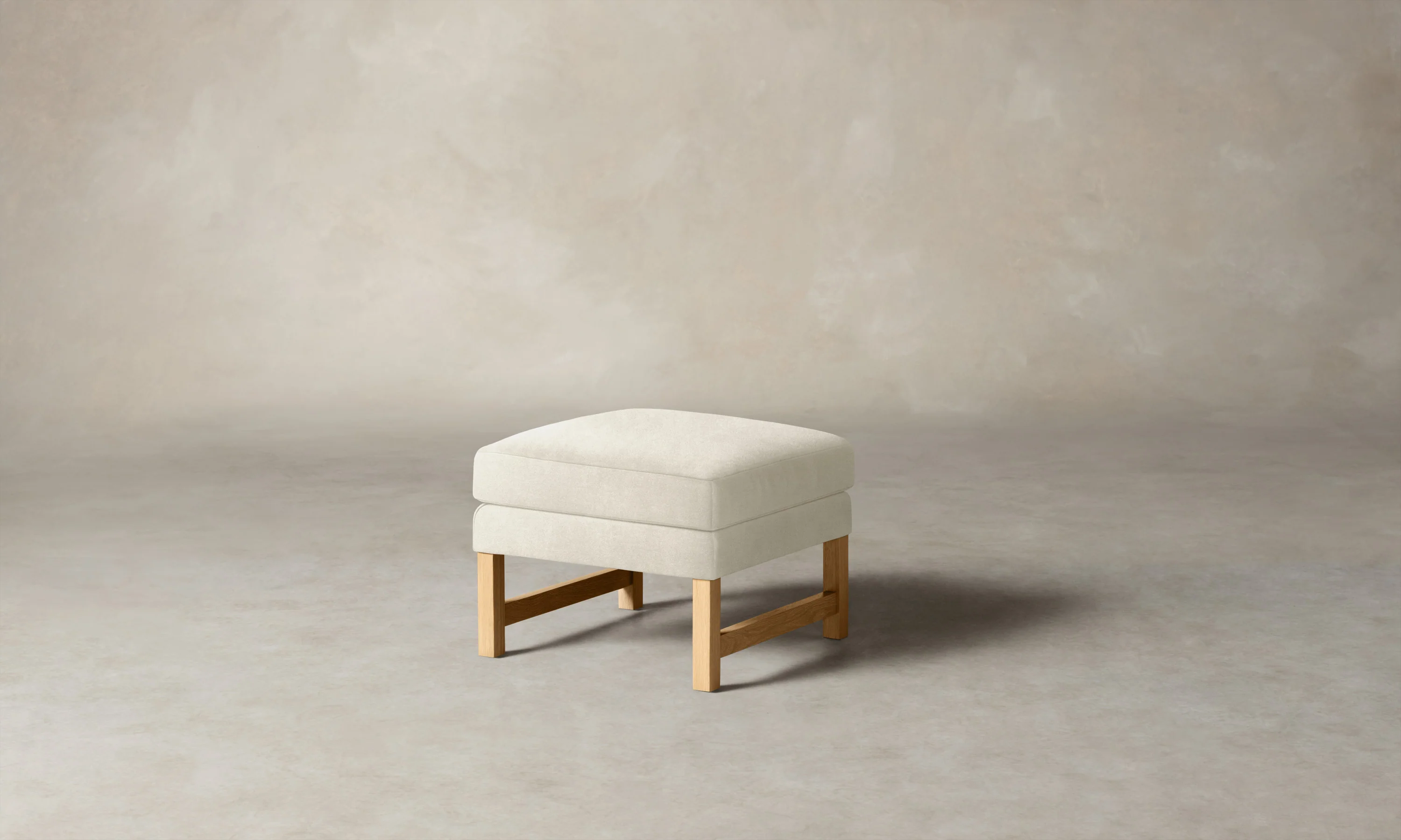The Kaye Ottoman - Marled Alpaca Velvet Porcelain - Image 3