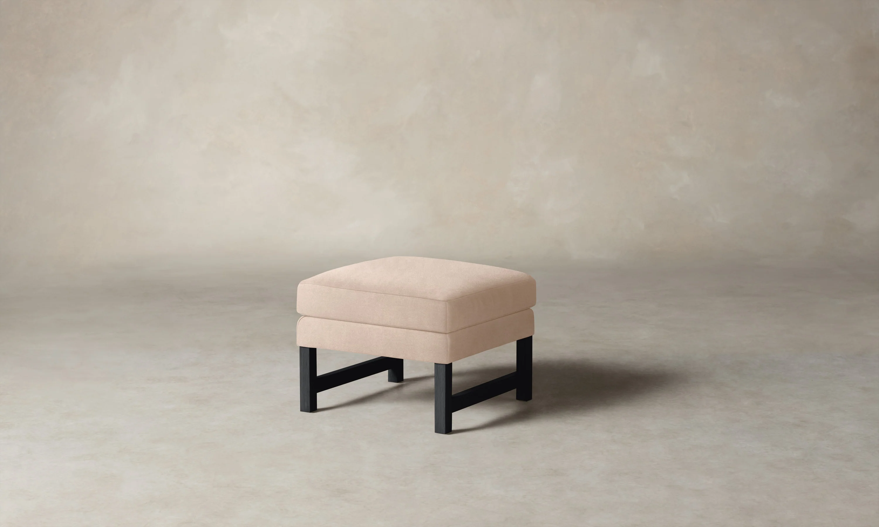 The Kaye Ottoman - Marled Alpaca Velvet Rosette