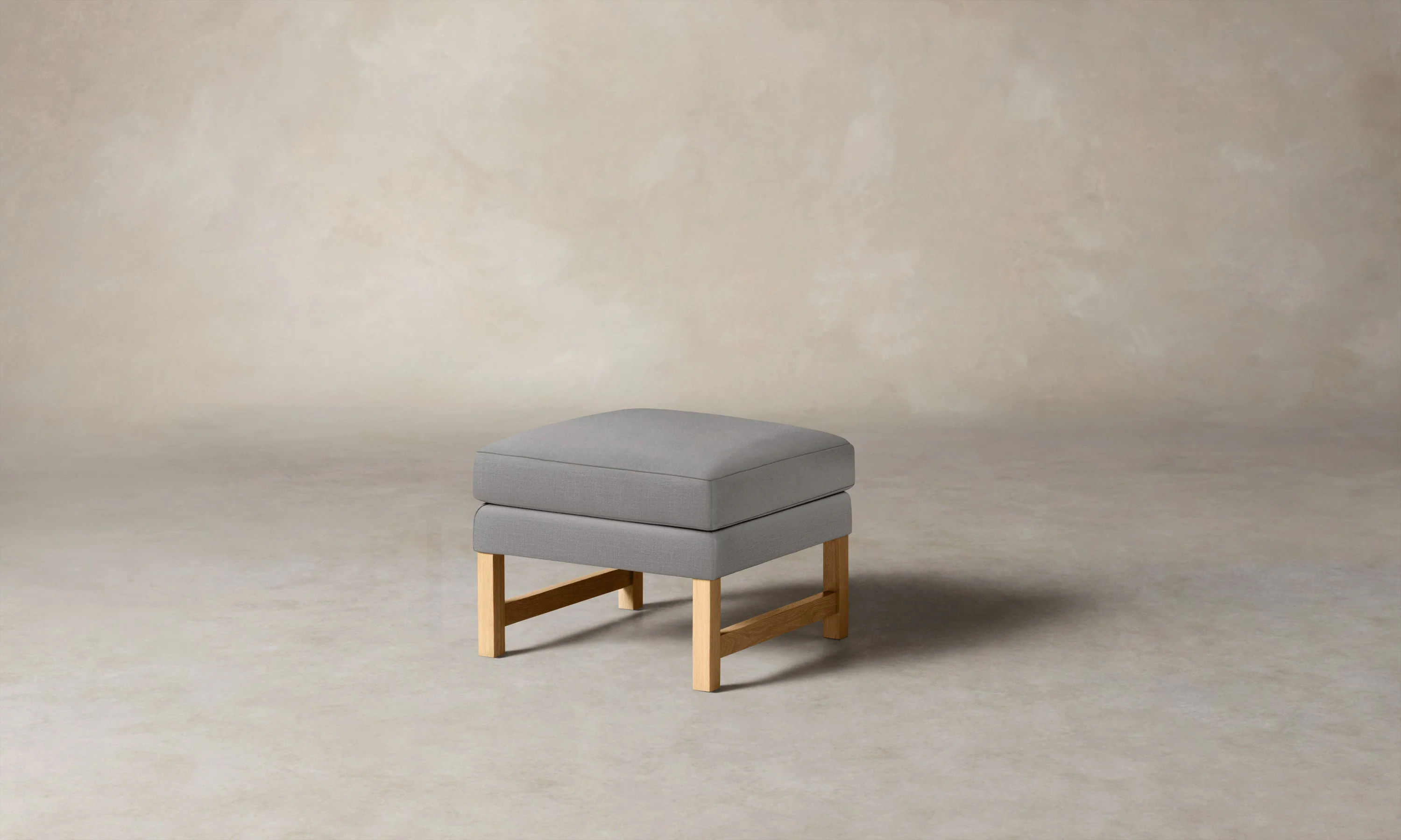 The Kaye Ottoman - Performance Linen Weave Cloud - Image 3