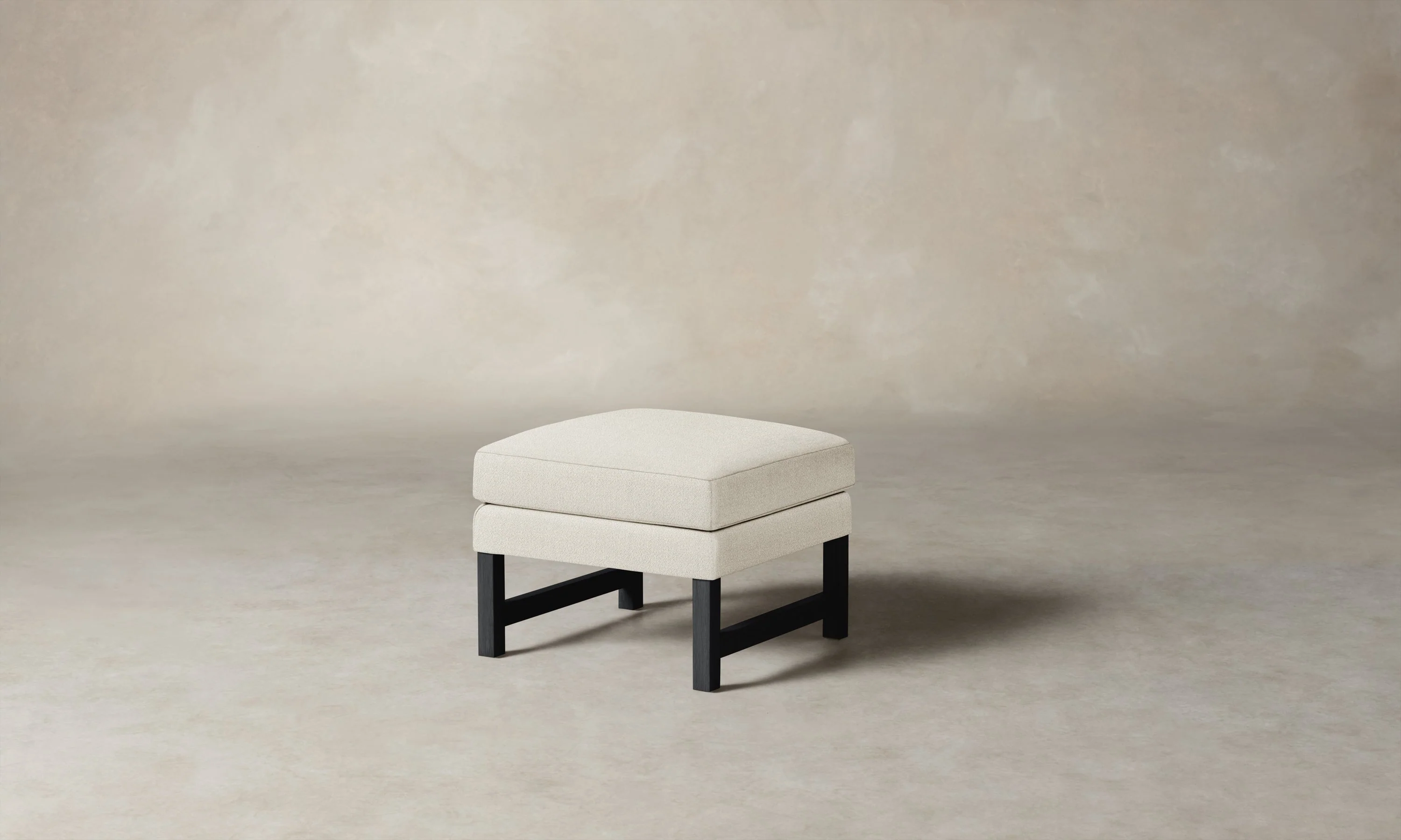 The Kaye Ottoman - Performance Textural Weave Wisp