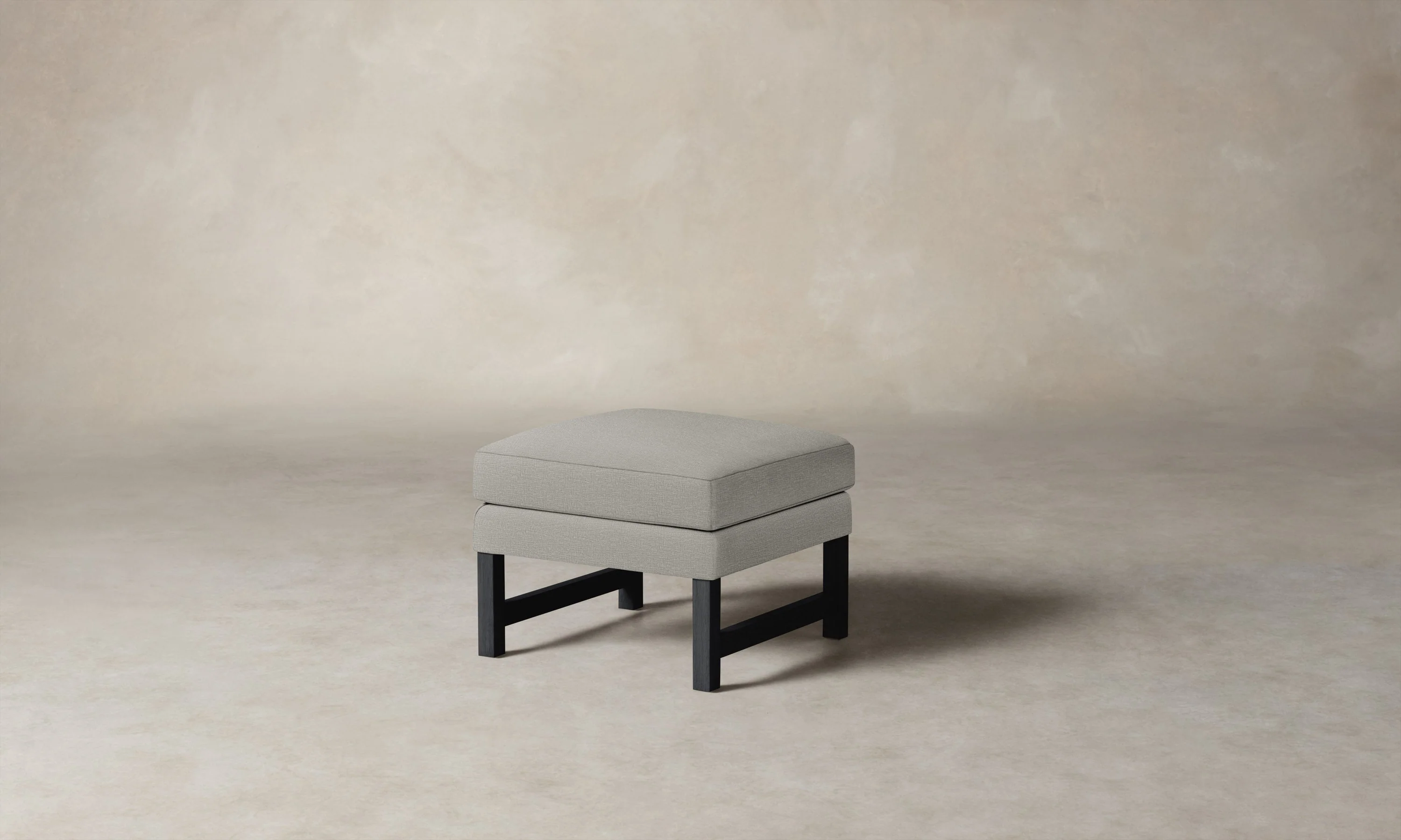 The Kaye Ottoman - Performance Woven Chenille Steel