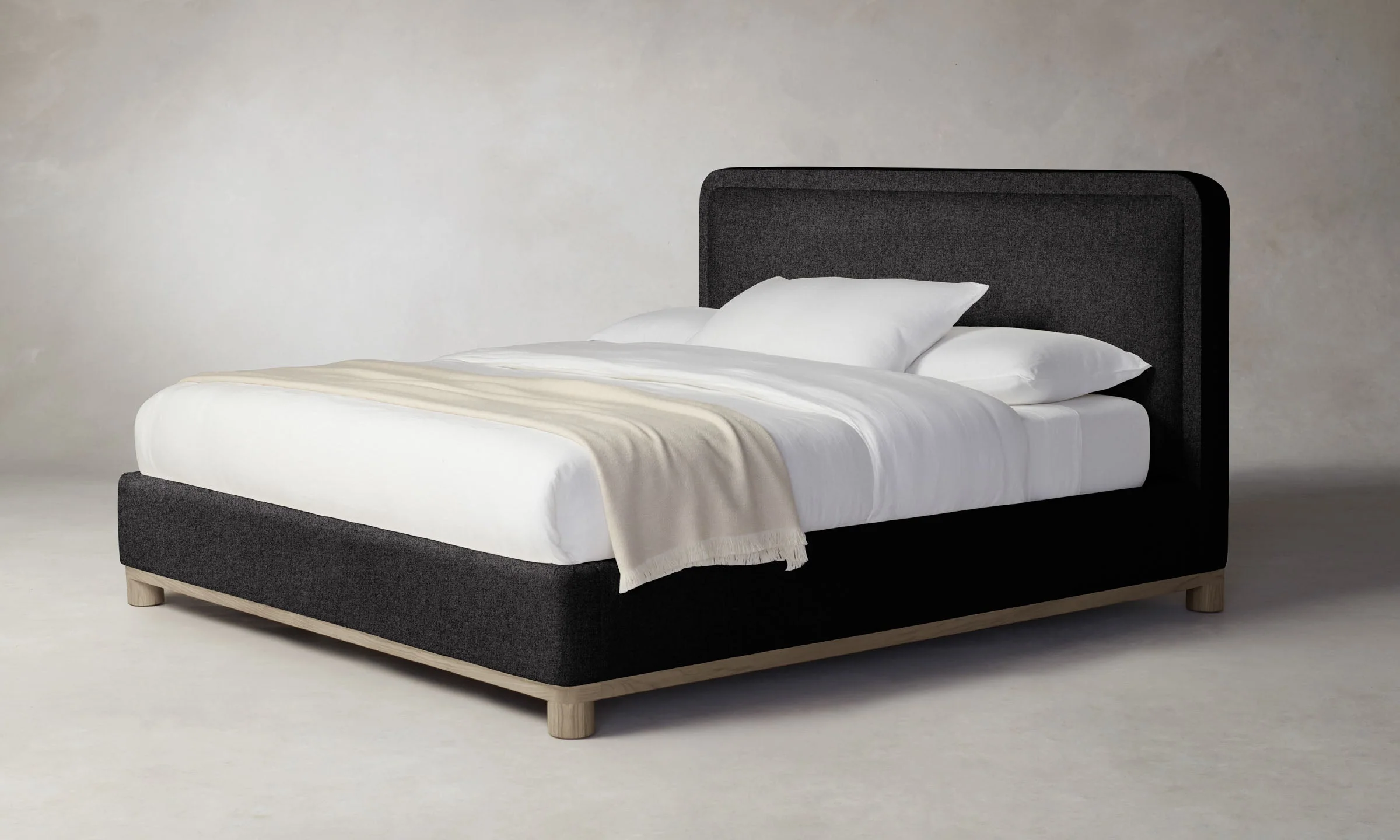The Kent Bed - Italian Brushed Wool Pepper - Image 5
