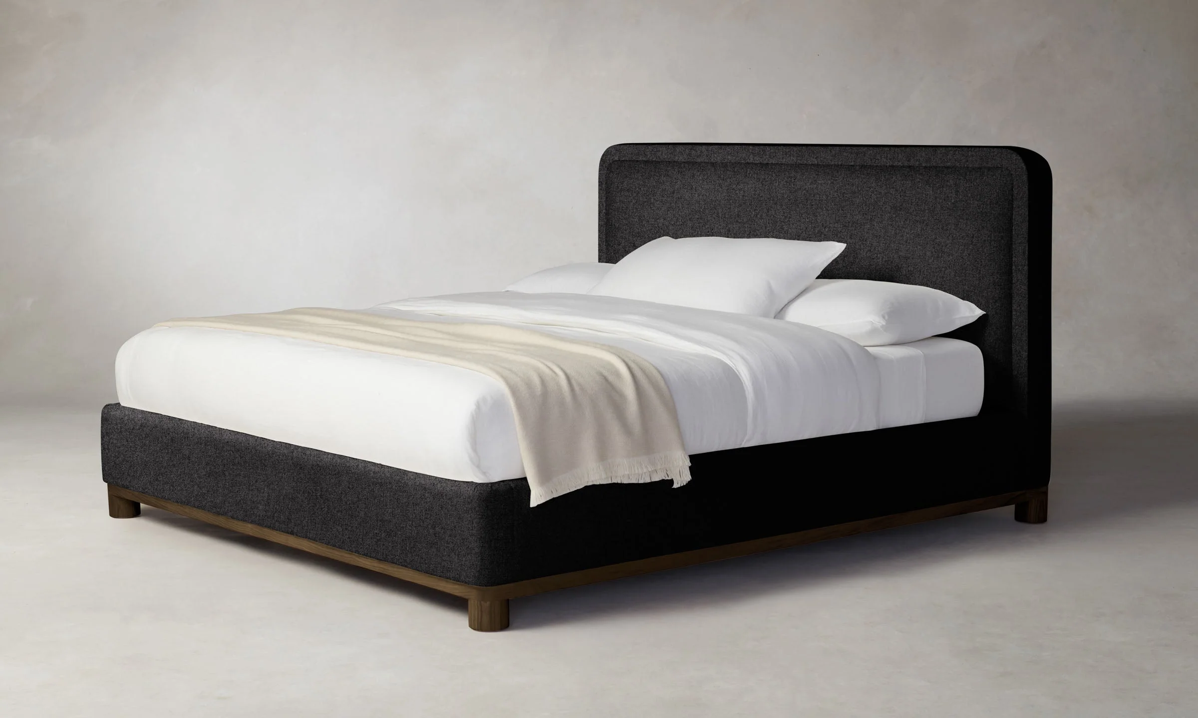The Kent Bed - Italian Brushed Wool Pepper - Image 6