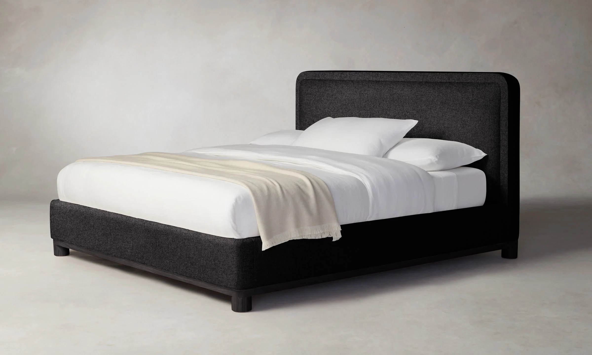 The Kent Bed - Italian Brushed Wool Pepper - Image 7