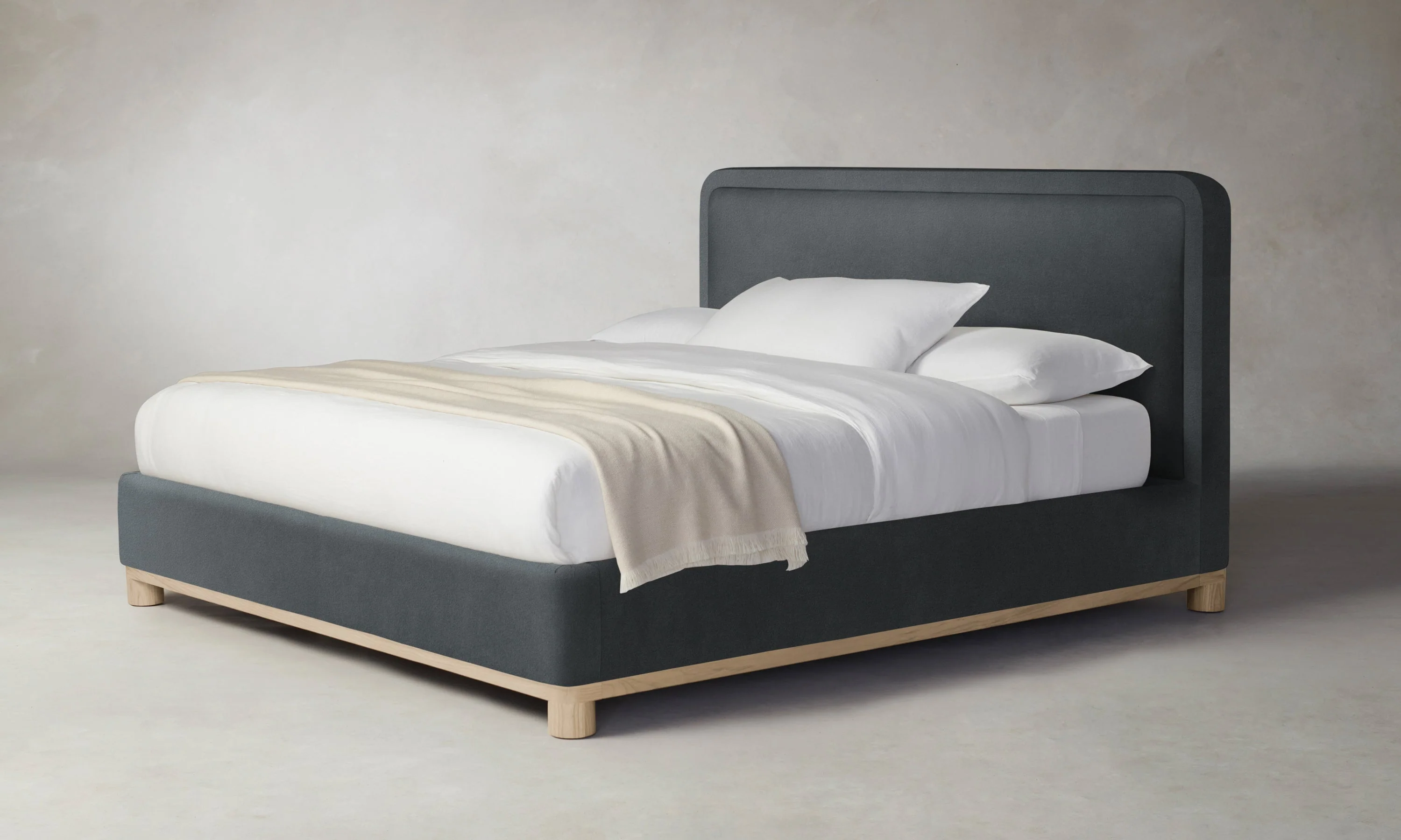 The Kent Bed - Marled Alpaca Velvet Basalt - Image 2