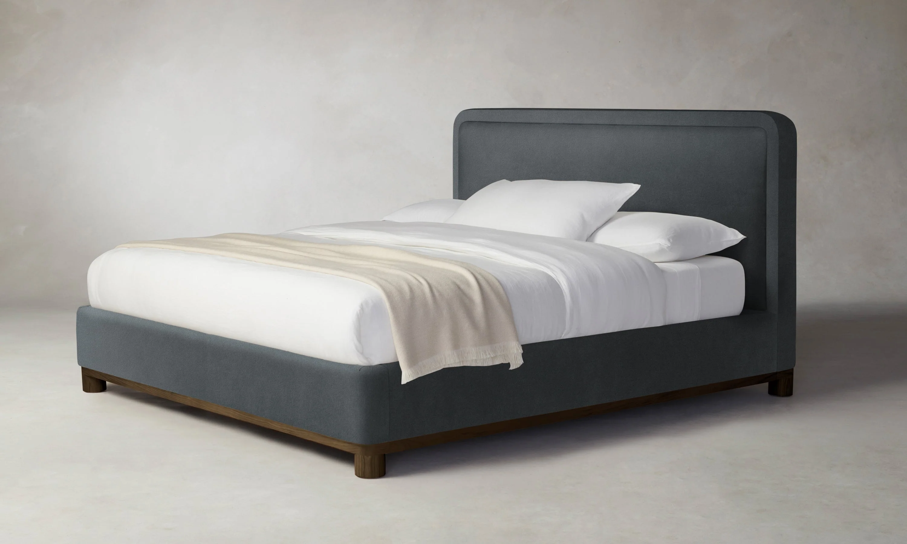 The Kent Bed - Marled Alpaca Velvet Basalt - Image 4