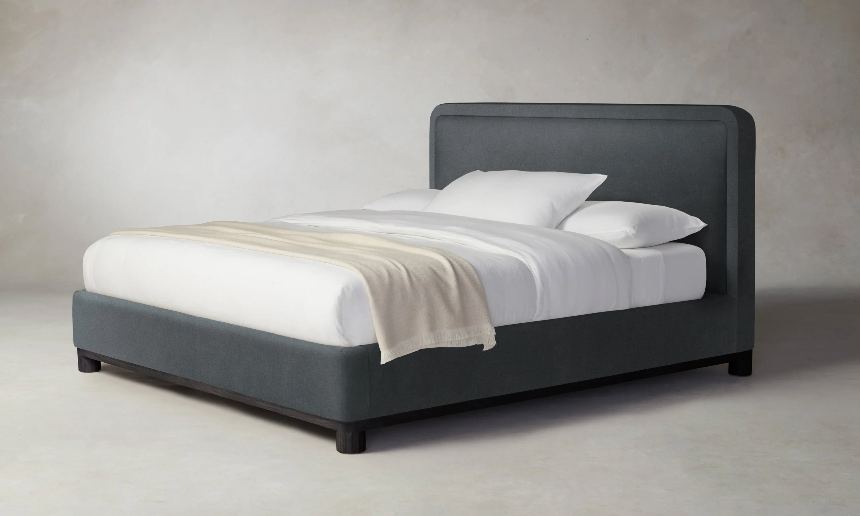 The Kent Bed - Marled Alpaca Velvet Basalt - Image 5