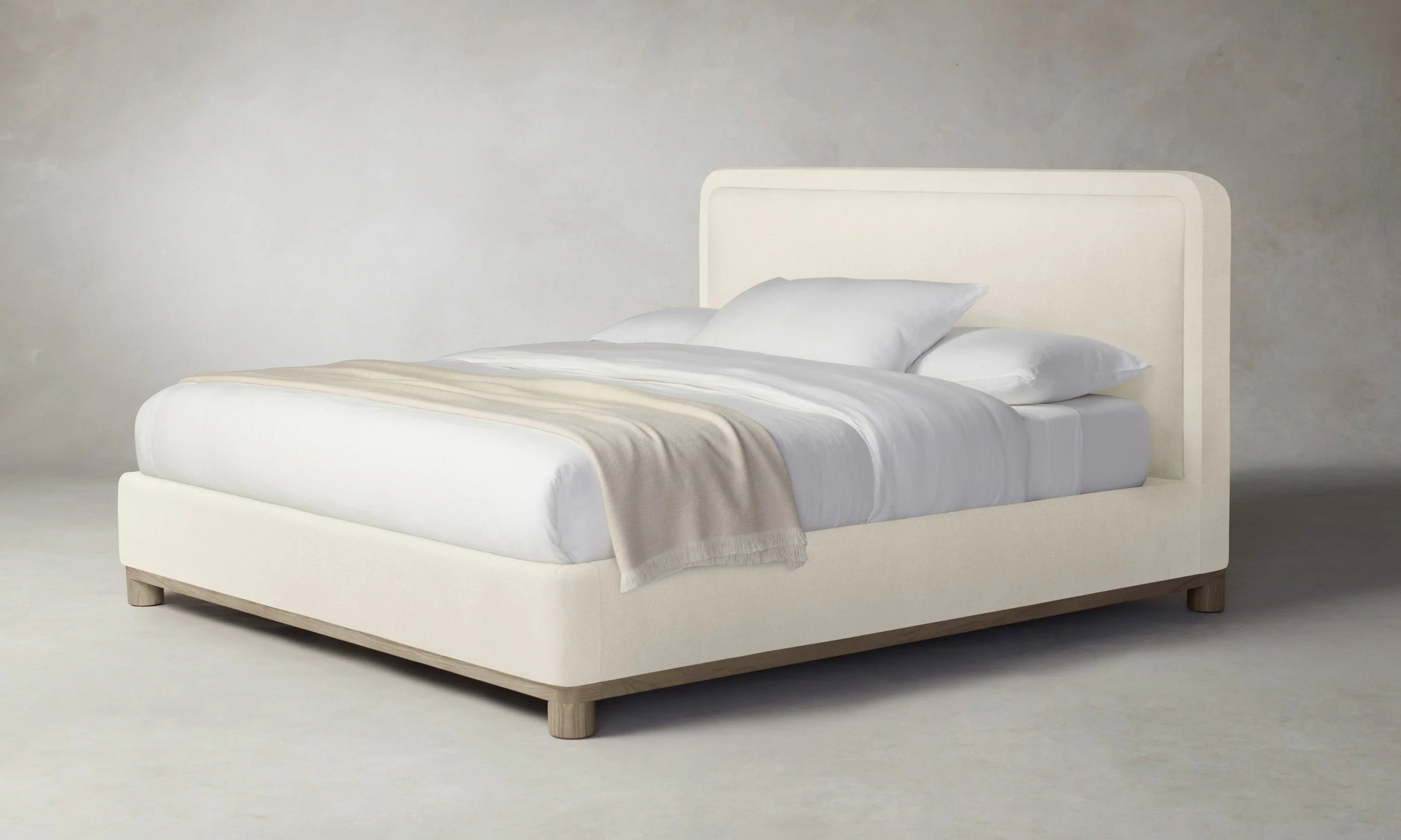 The Kent Bed - Marled Alpaca Velvet Porcelain - Image 3