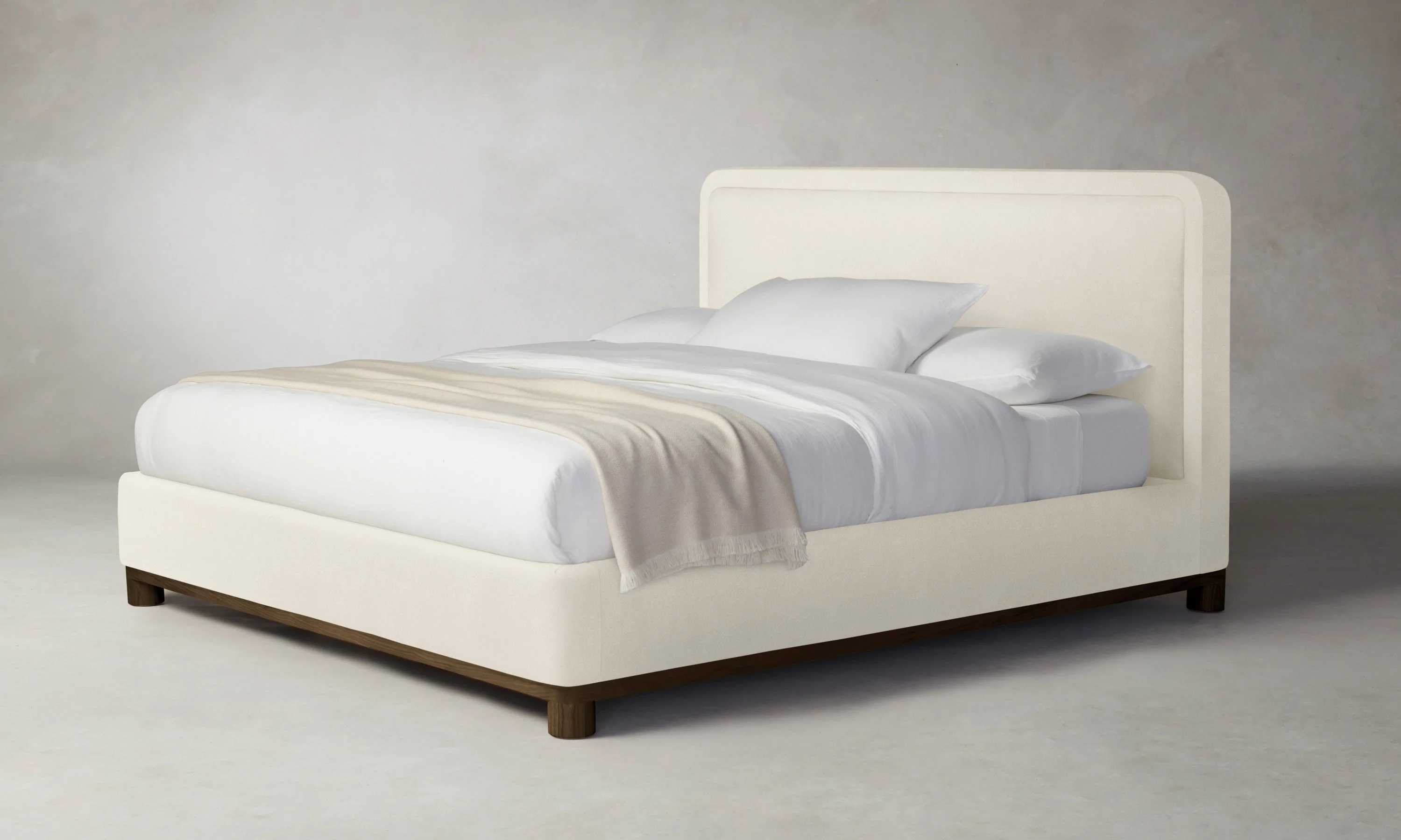 The Kent Bed - Marled Alpaca Velvet Porcelain - Image 4
