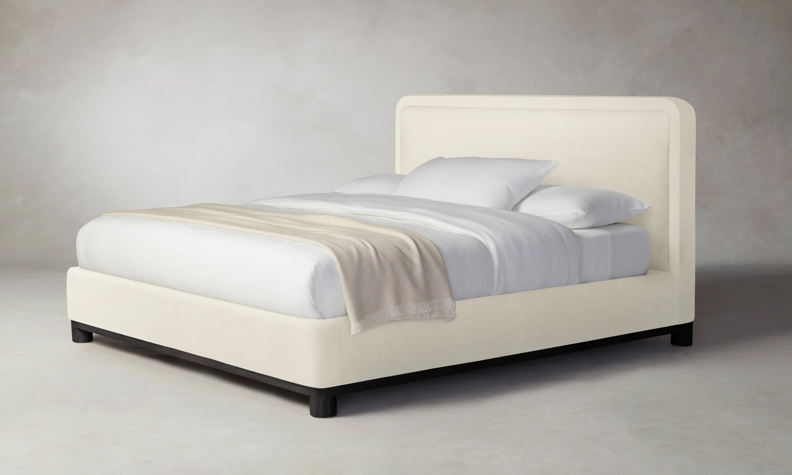 The Kent Bed - Marled Alpaca Velvet Porcelain - Image 5