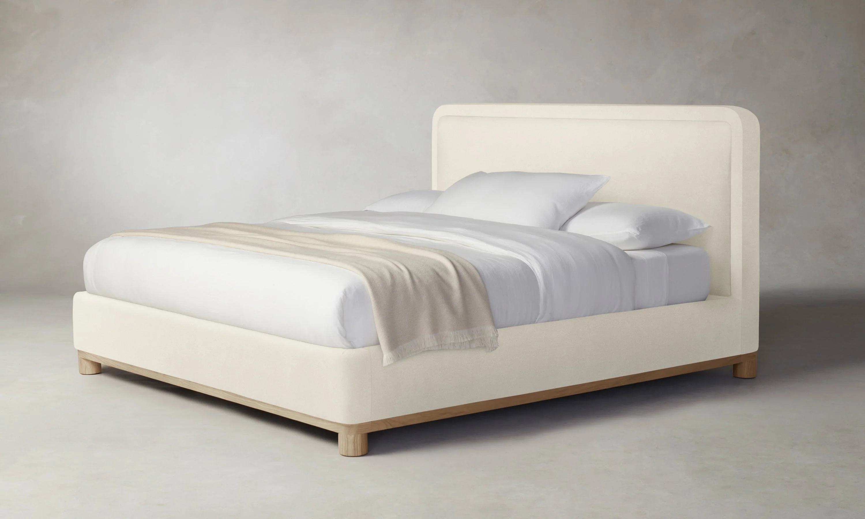The Kent Bed - Marled Alpaca Velvet Porcelain - Image 6