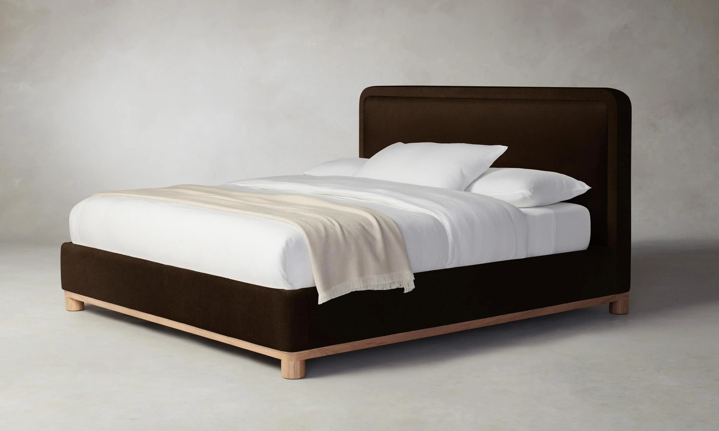 The Kent Bed - Mohair Chocolate