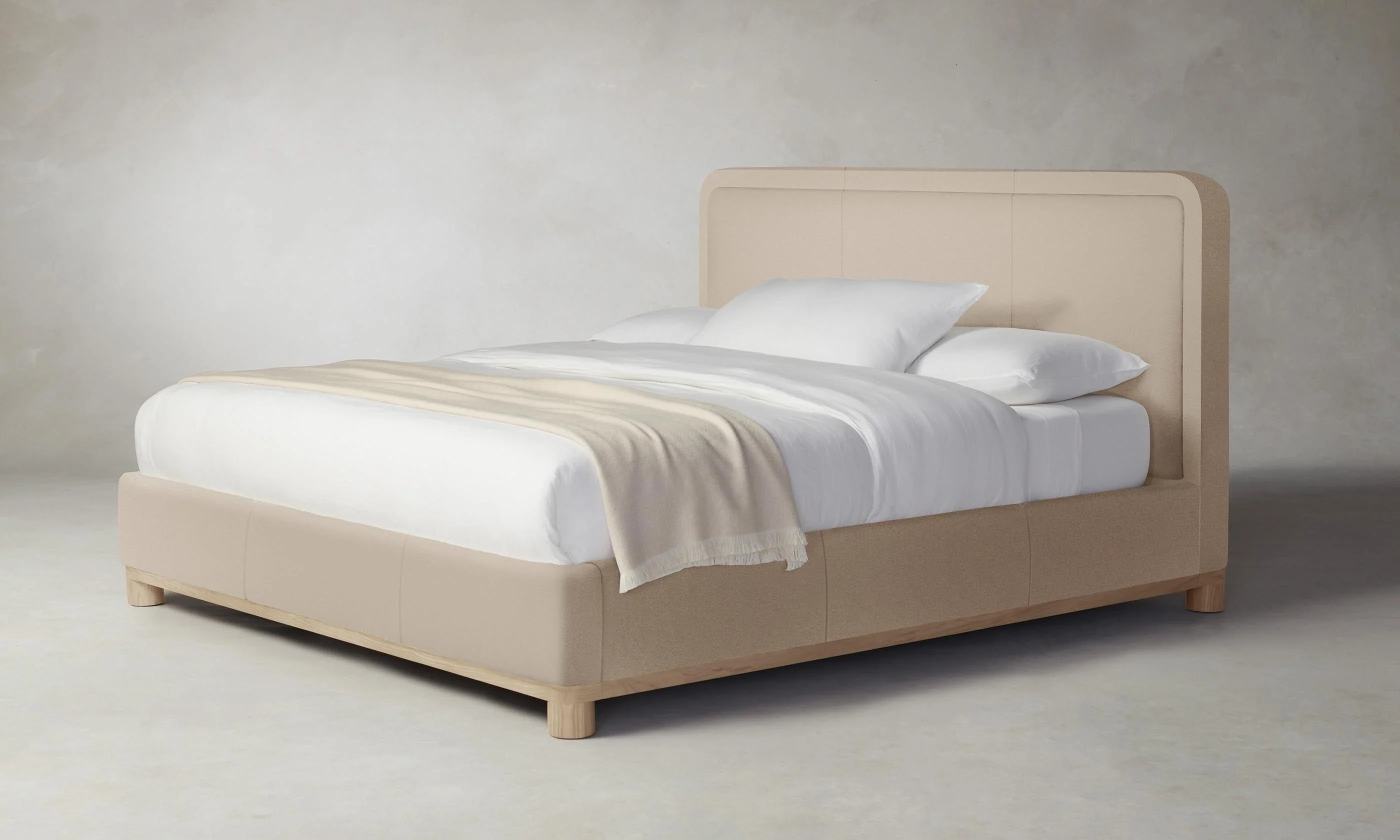 The Kent Bed - Pebbled Leather Stone - Image 2