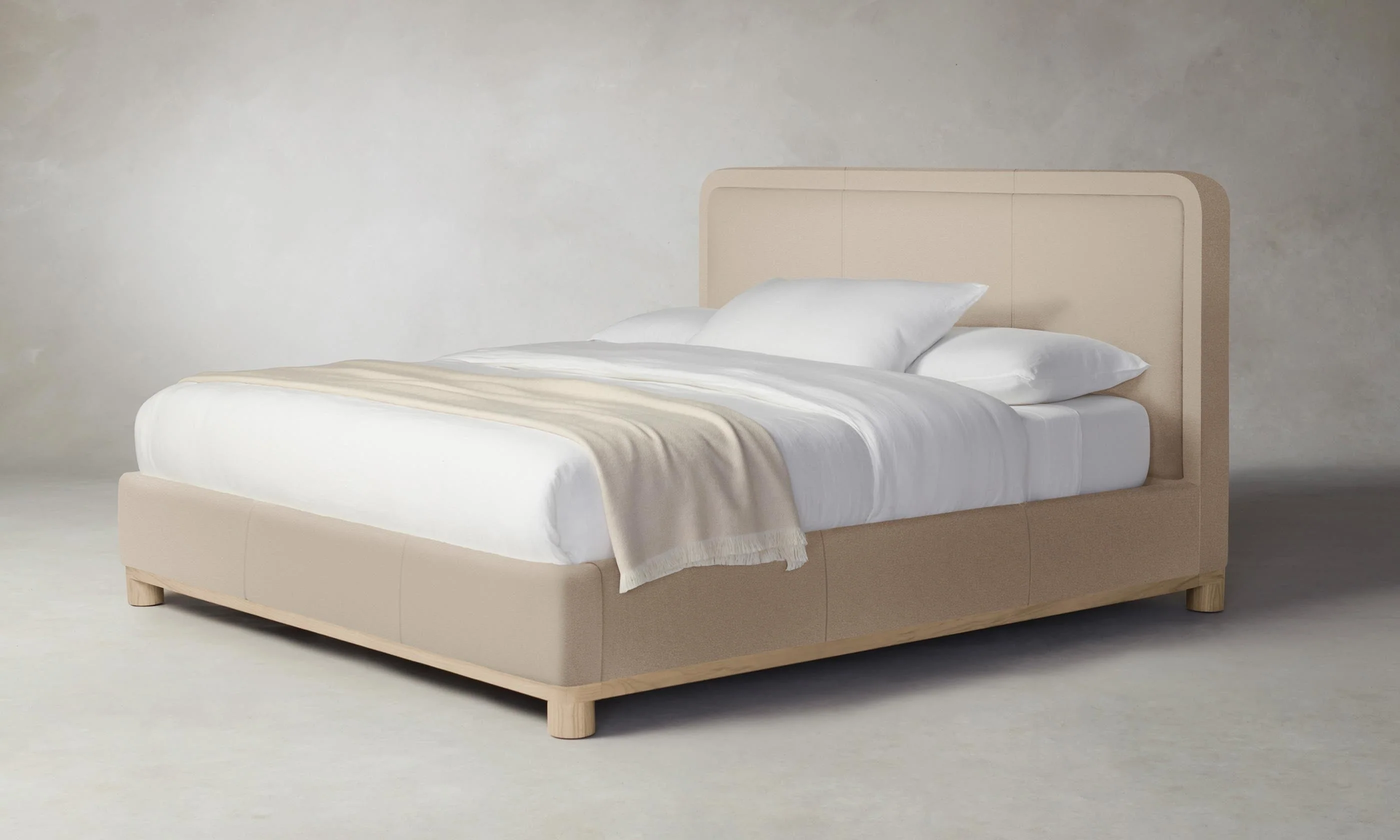 The Kent Bed - Pebbled Leather Stone - Image 3