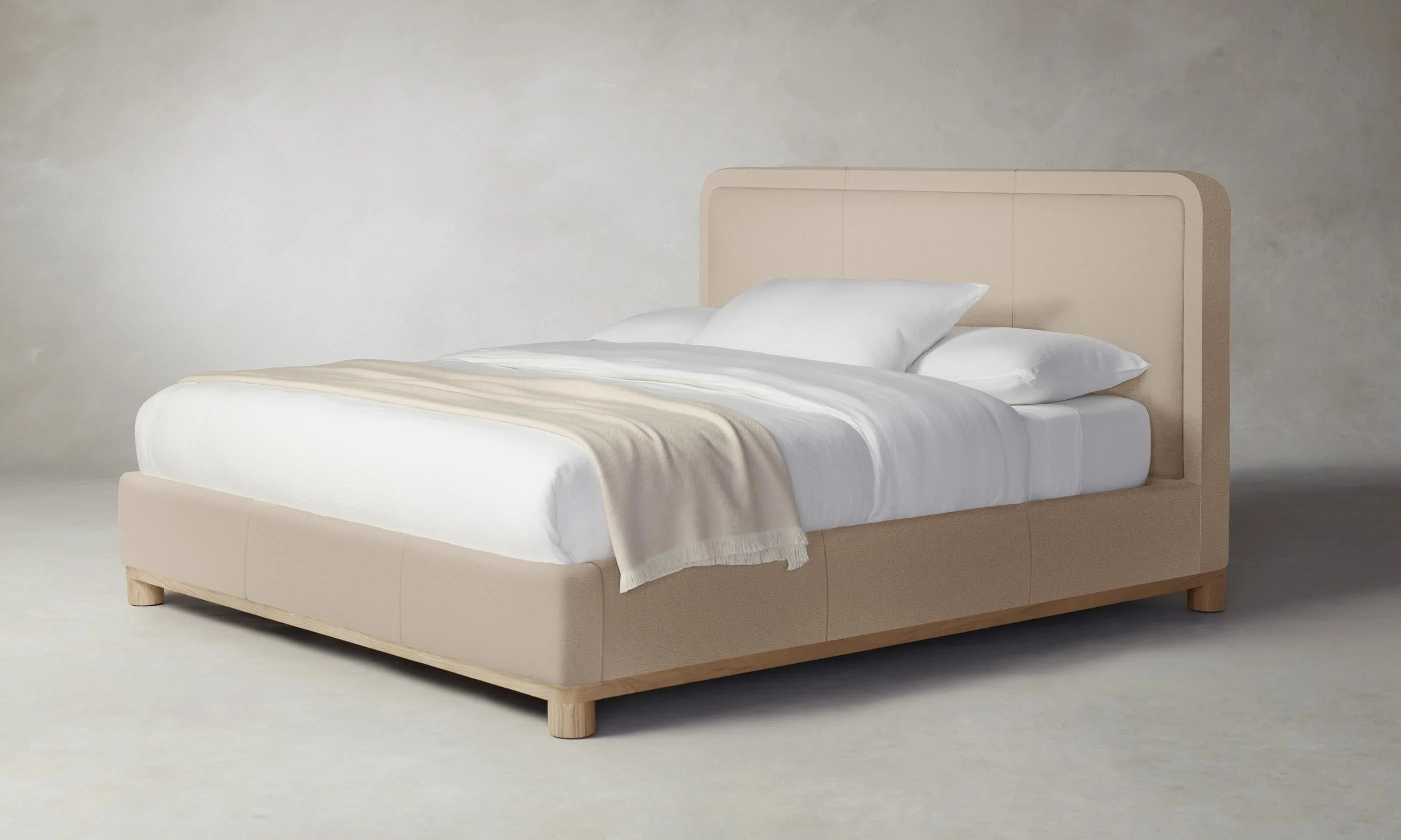 The Kent Bed - Pebbled Leather Stone - Image 4