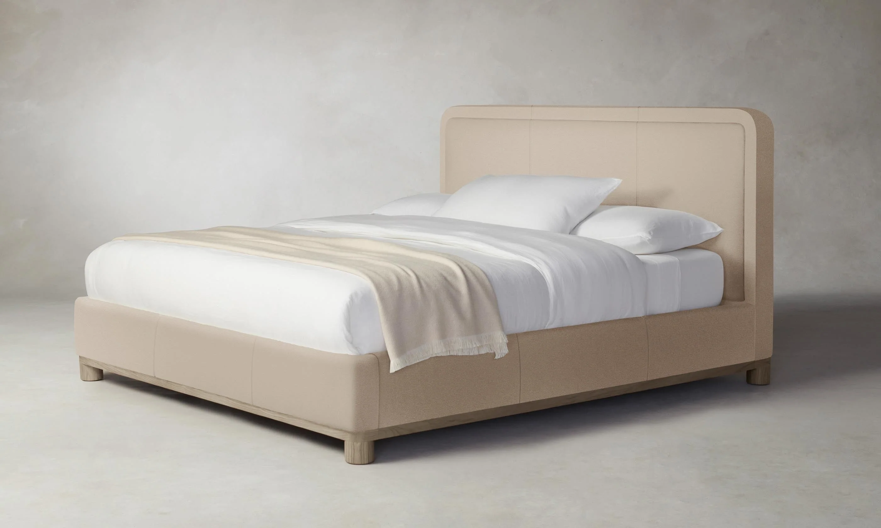The Kent Bed - Pebbled Leather Stone - Image 5