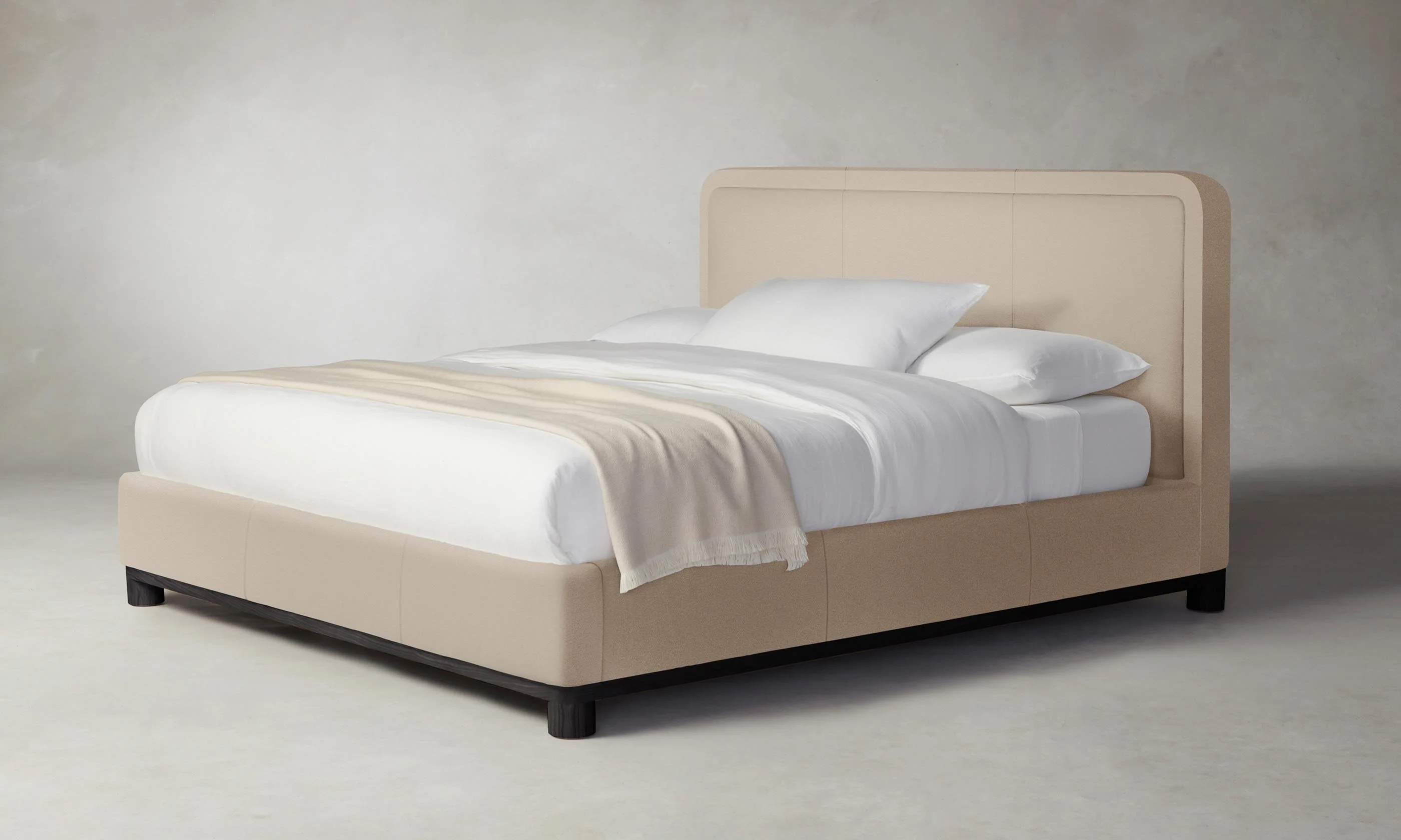 The Kent Bed - Pebbled Leather Stone - Image 7